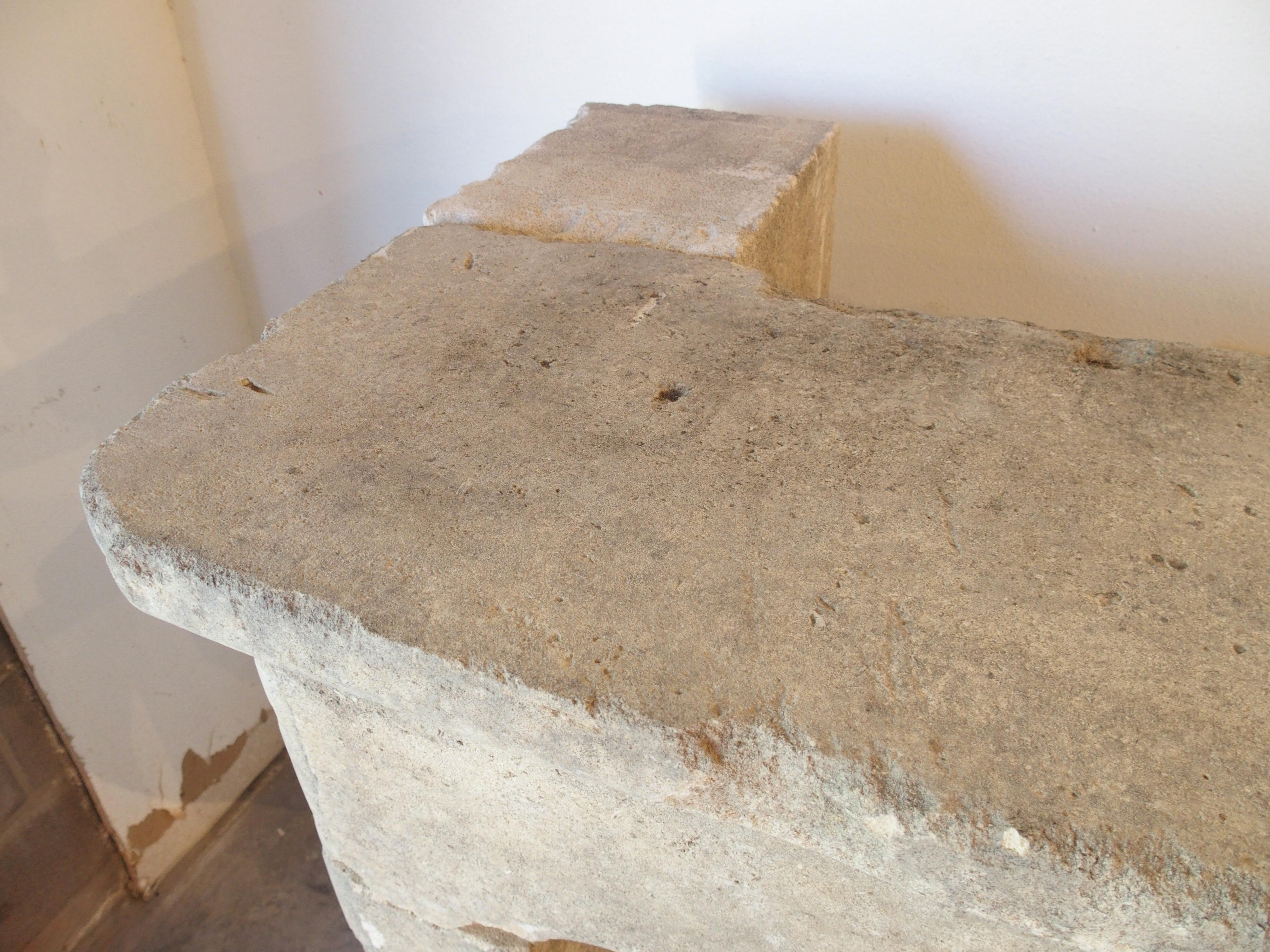 Louis XIV Style Carved Limestone Fireplace Mantel from the South of France For Sale 2