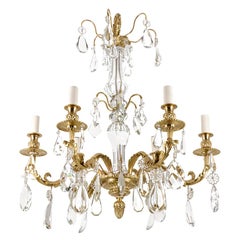 Louis XIV Style Chandelier in Crystal and Gilt Bronze, circa 1880