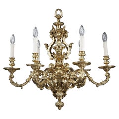 Antique Louis XIV-Style Chandelier with 6-Light