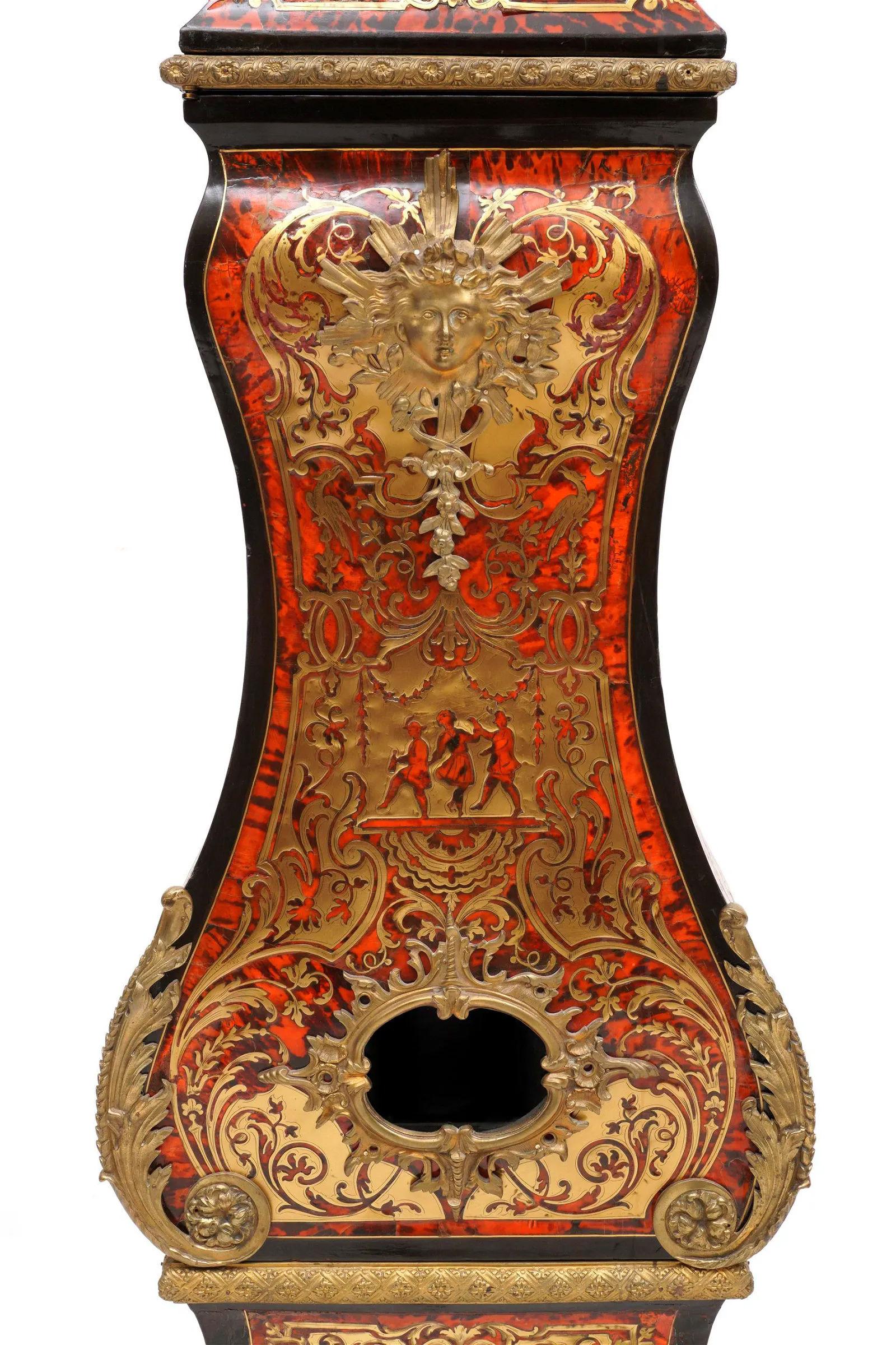 Louis XIV Style Chinoiserie Motif Boulle Long Case Clock 5