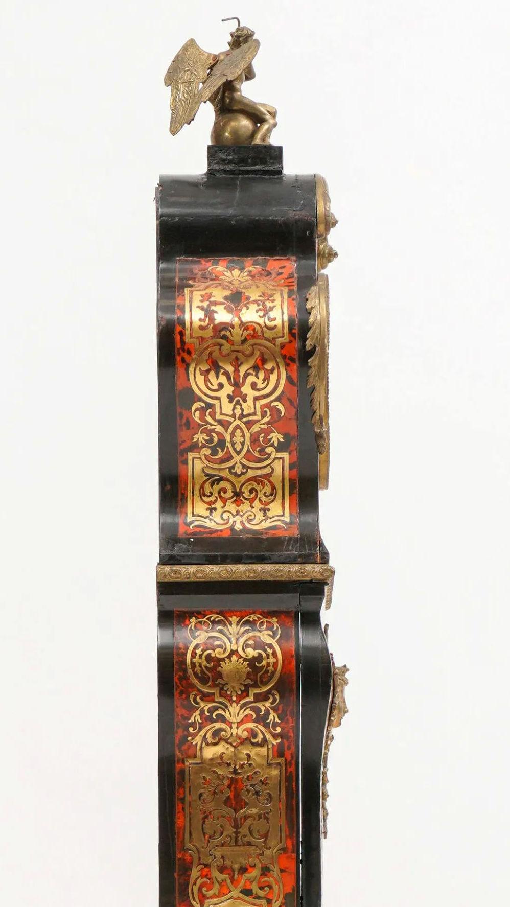 Louis XIV Style Chinoiserie Motif Boulle Long Case Clock 10