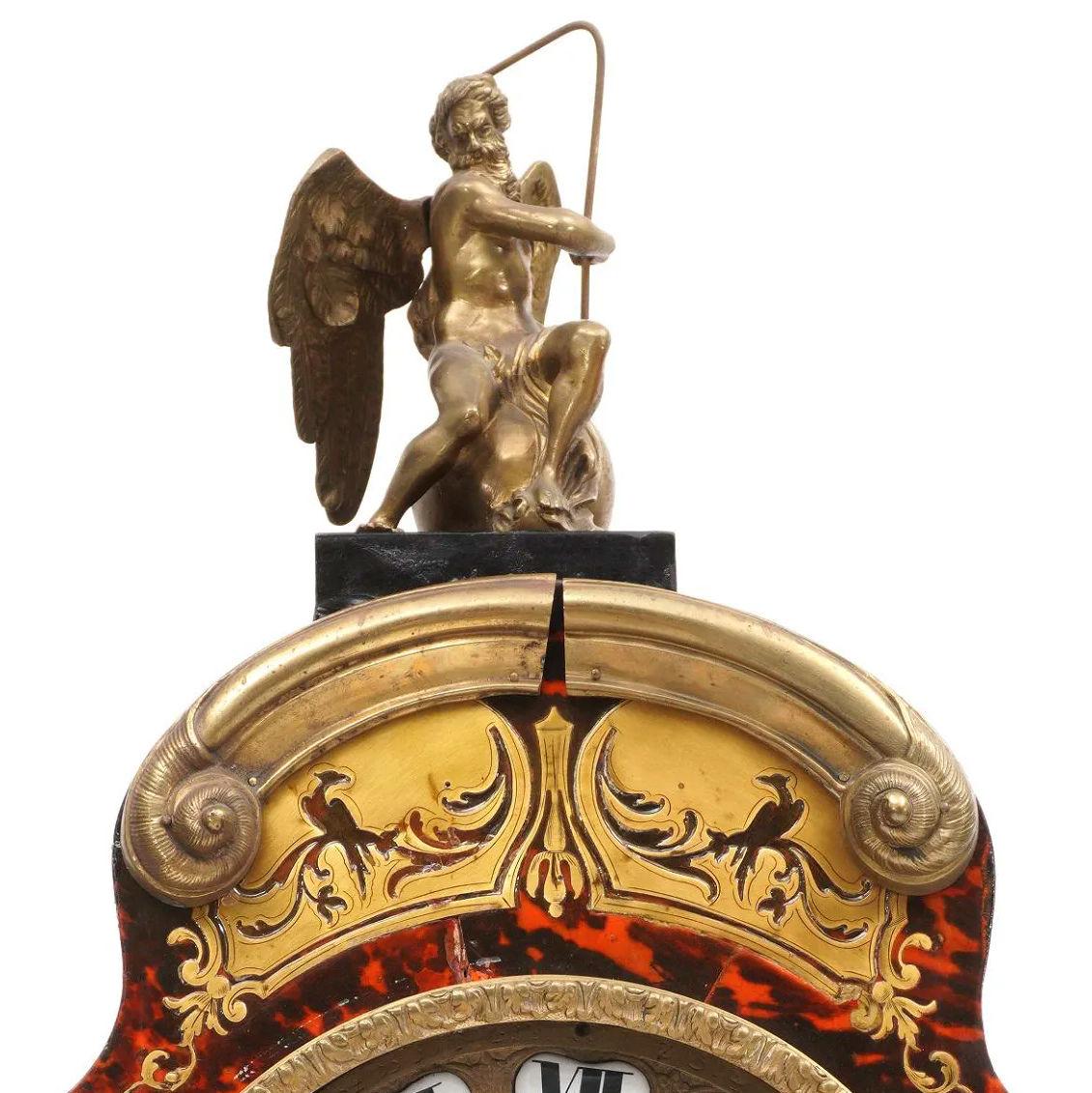 Very fine quality 19 century French Louis XIV style Boulle inlaid Chinoiserie motif Long Case Clock.