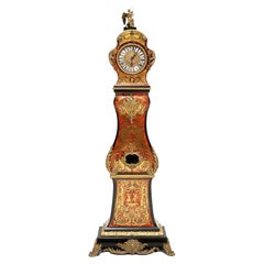 Antique Louis XIV Style Chinoiserie Motif Boulle Long Case Clock