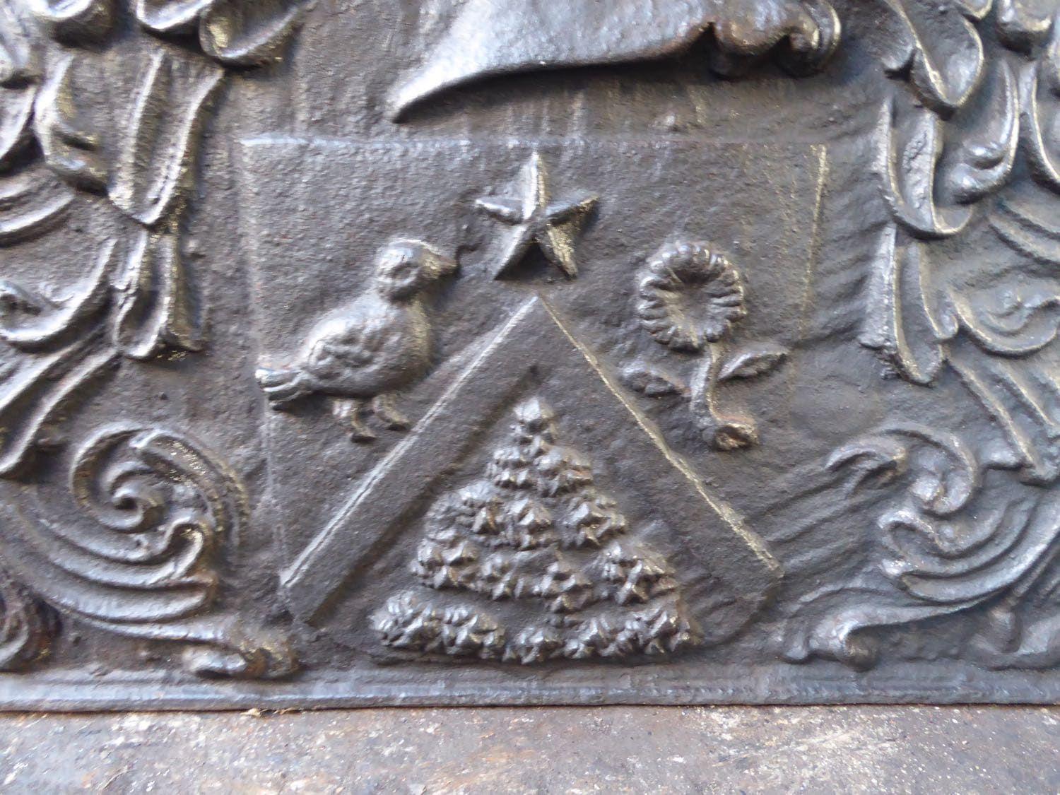 Victorian Louis XIV Style 'Coat of Arms' Fireback / Backsplash For Sale