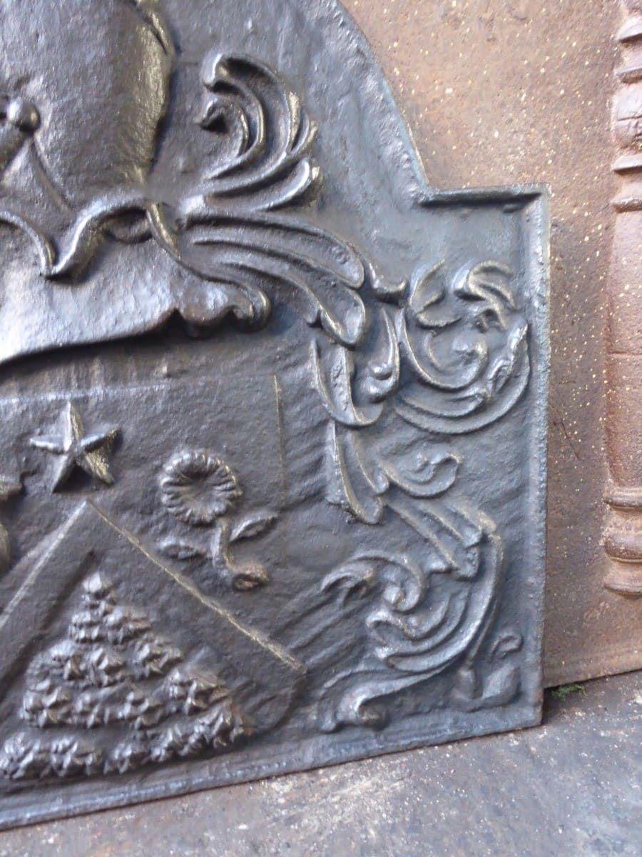 French Louis XIV Style 'Coat of Arms' Fireback / Backsplash For Sale
