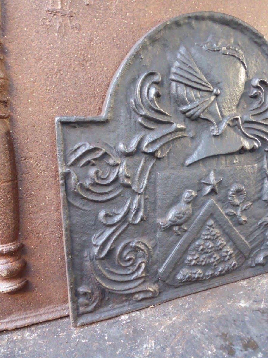 Cast Louis XIV Style 'Coat of Arms' Fireback / Backsplash For Sale