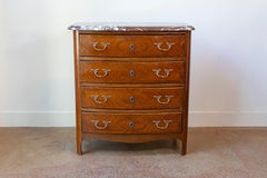Louis XIV Style Commode with Rosewood Marquetry Décor and Red Griotte Marble