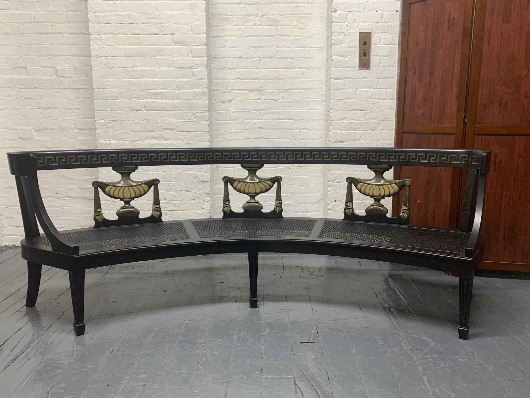 Painted Louis XIV Style Curved Bench For Sale