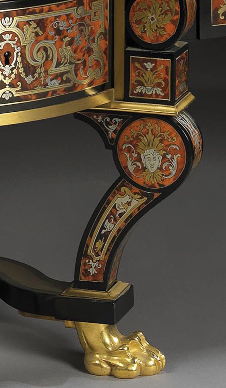 Louis XIV Style Cut Brass and Composition Boulle Bureau Mazarin, circa