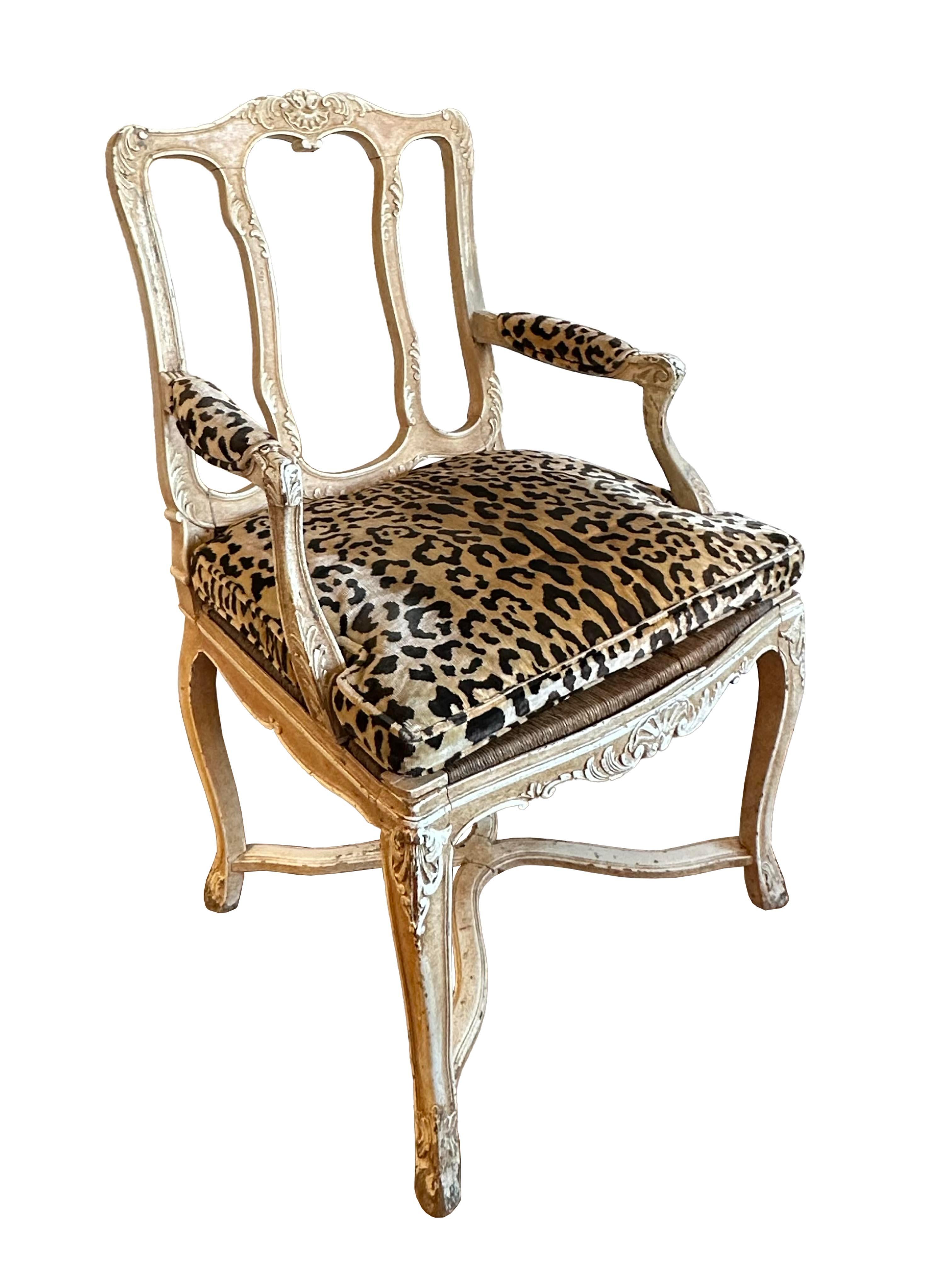 Fauteuil Francés Luis XIV con Tela de Terciopelo
