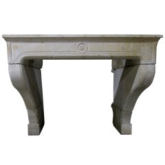 Antique Louis XIV Style Fireplace in Limestone from Paris, France, 18th Century