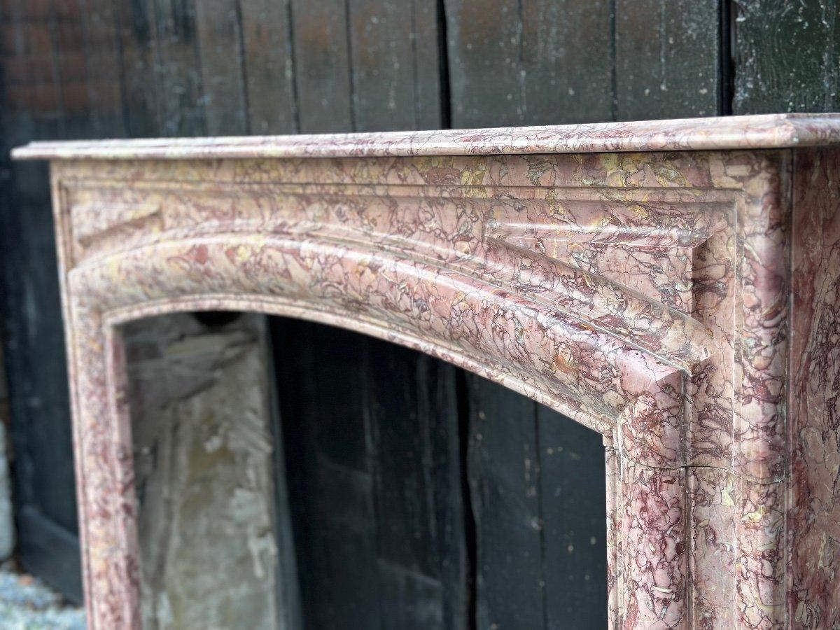 Louis XIV Style Fireplace In Purplish Brocatelle Marble Circa 1880 For Sale 1