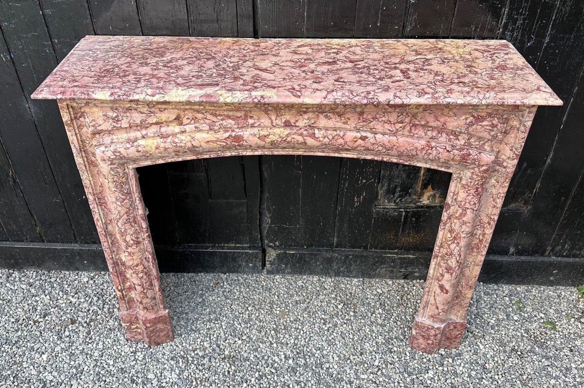 Louis XIV Style Fireplace In Purplish Brocatelle Marble Circa 1880 For Sale 4