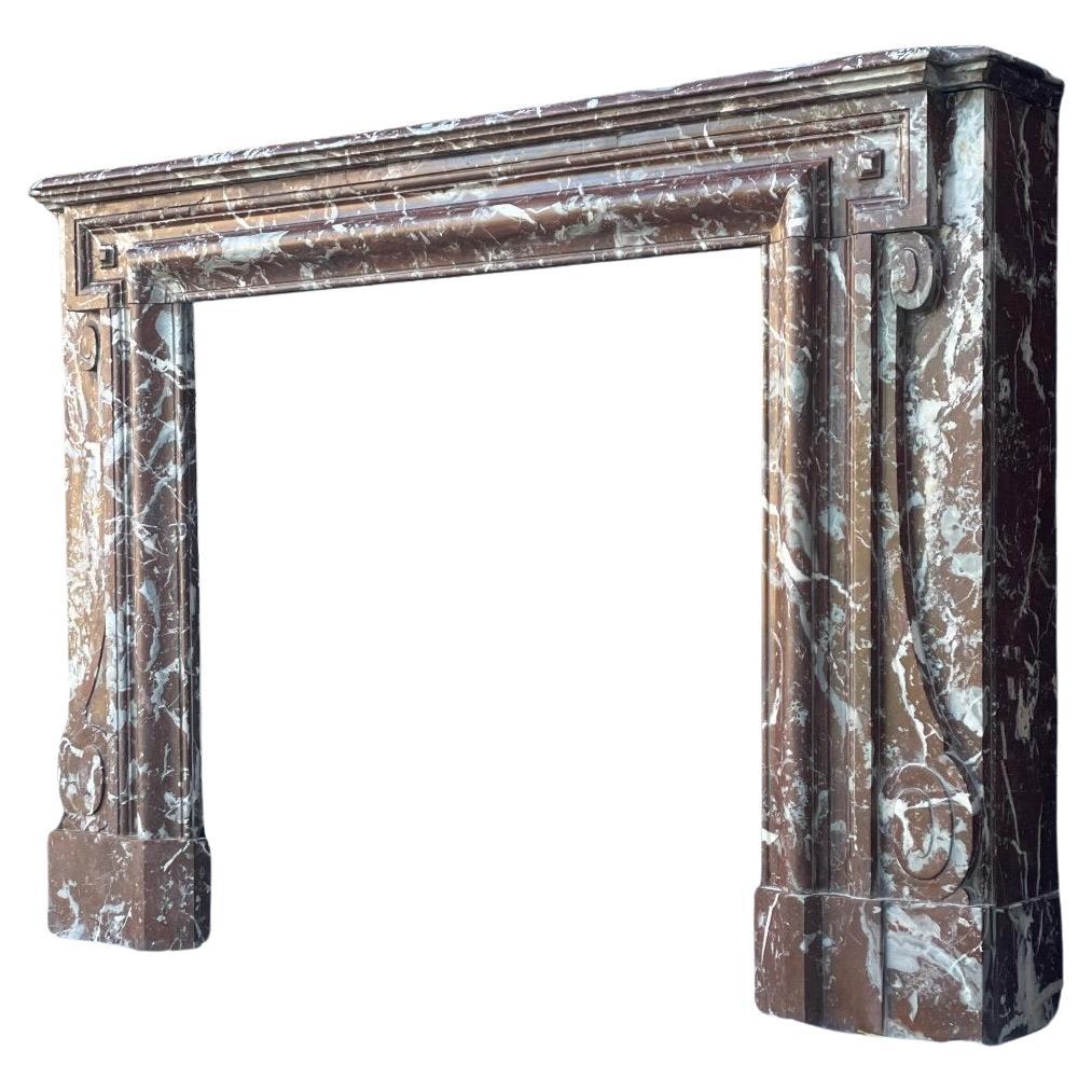 Louis XIV Style Fireplace In Rance Marble, Circa 1880 For Sale