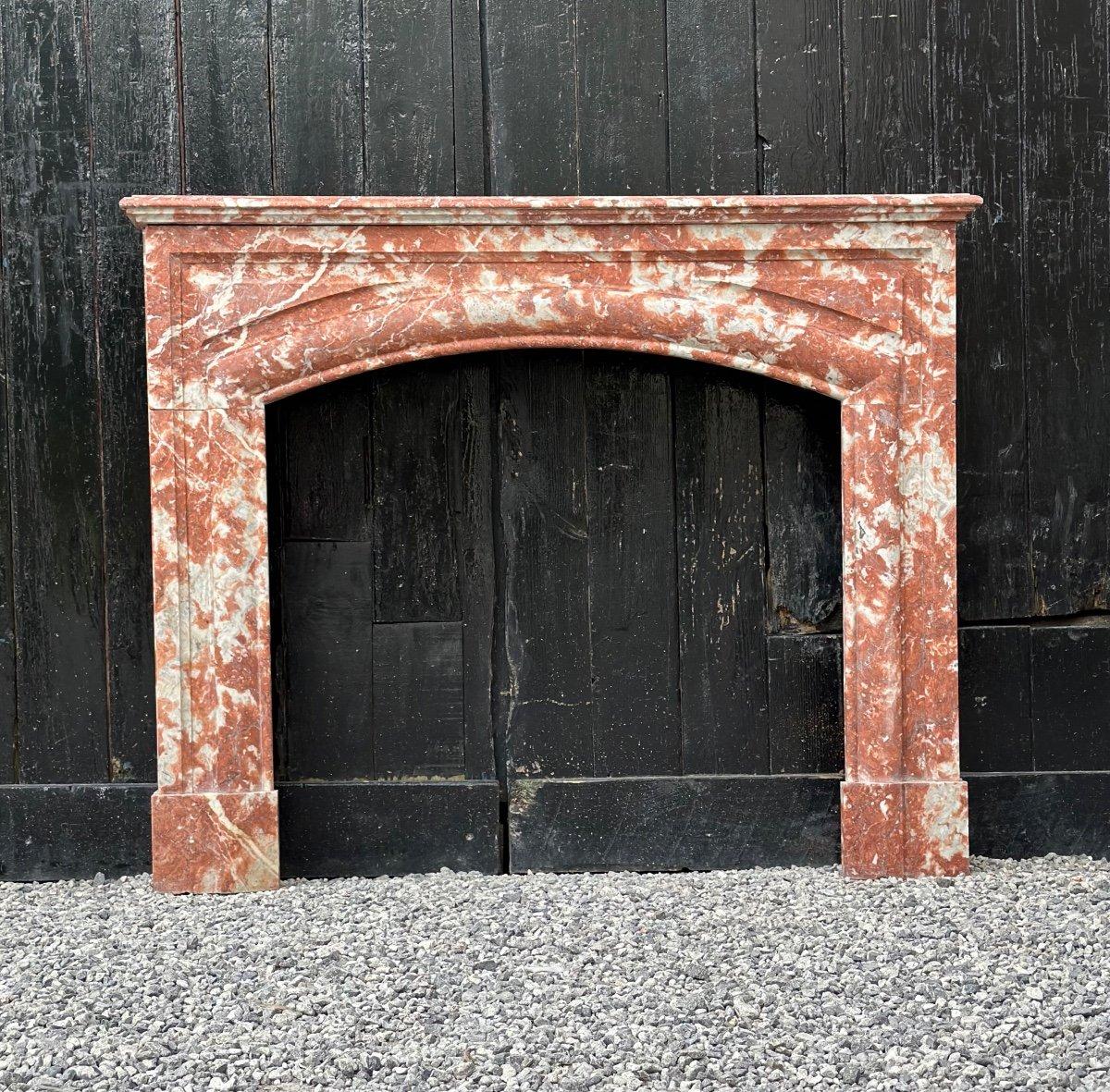 Louis XIV style fireplace in red Languedoc marble fireplace dimensions: 82.5 x 89.5 cm