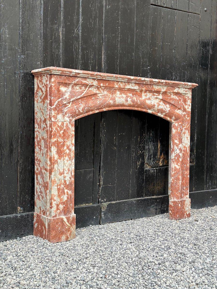 red marble fireplace