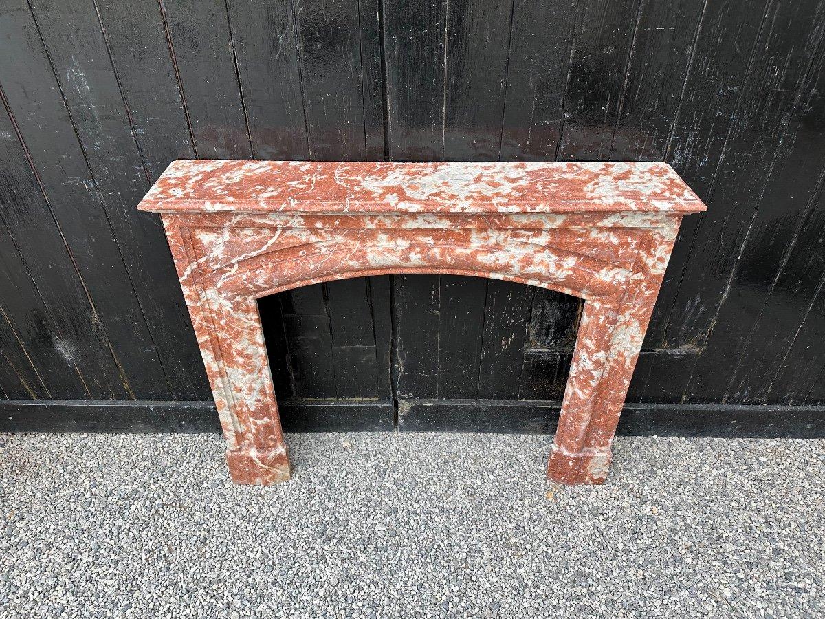 French Louis XIV Style Fireplace in Red Marble from Languedoc, circa 1880 For Sale