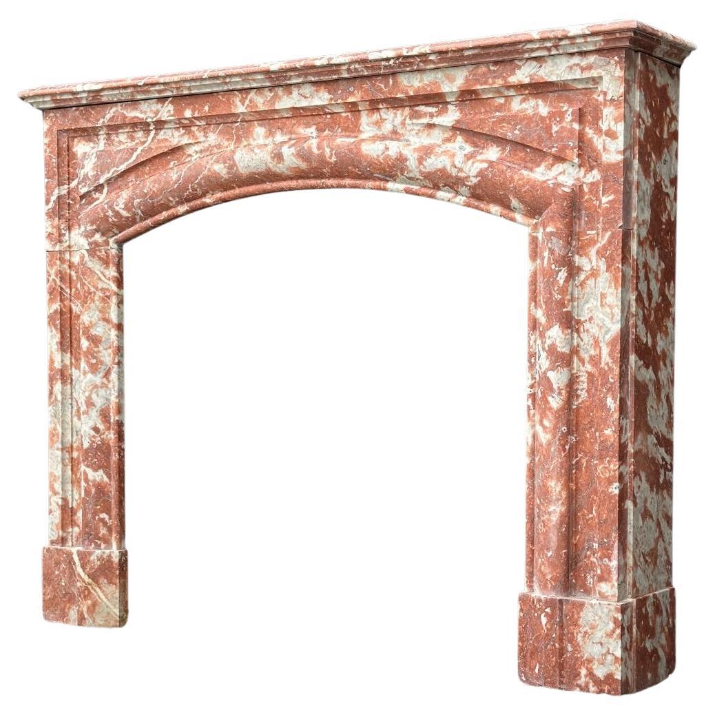 Louis XIV Style Fireplace in Red Marble from Languedoc, circa 1880 For Sale
