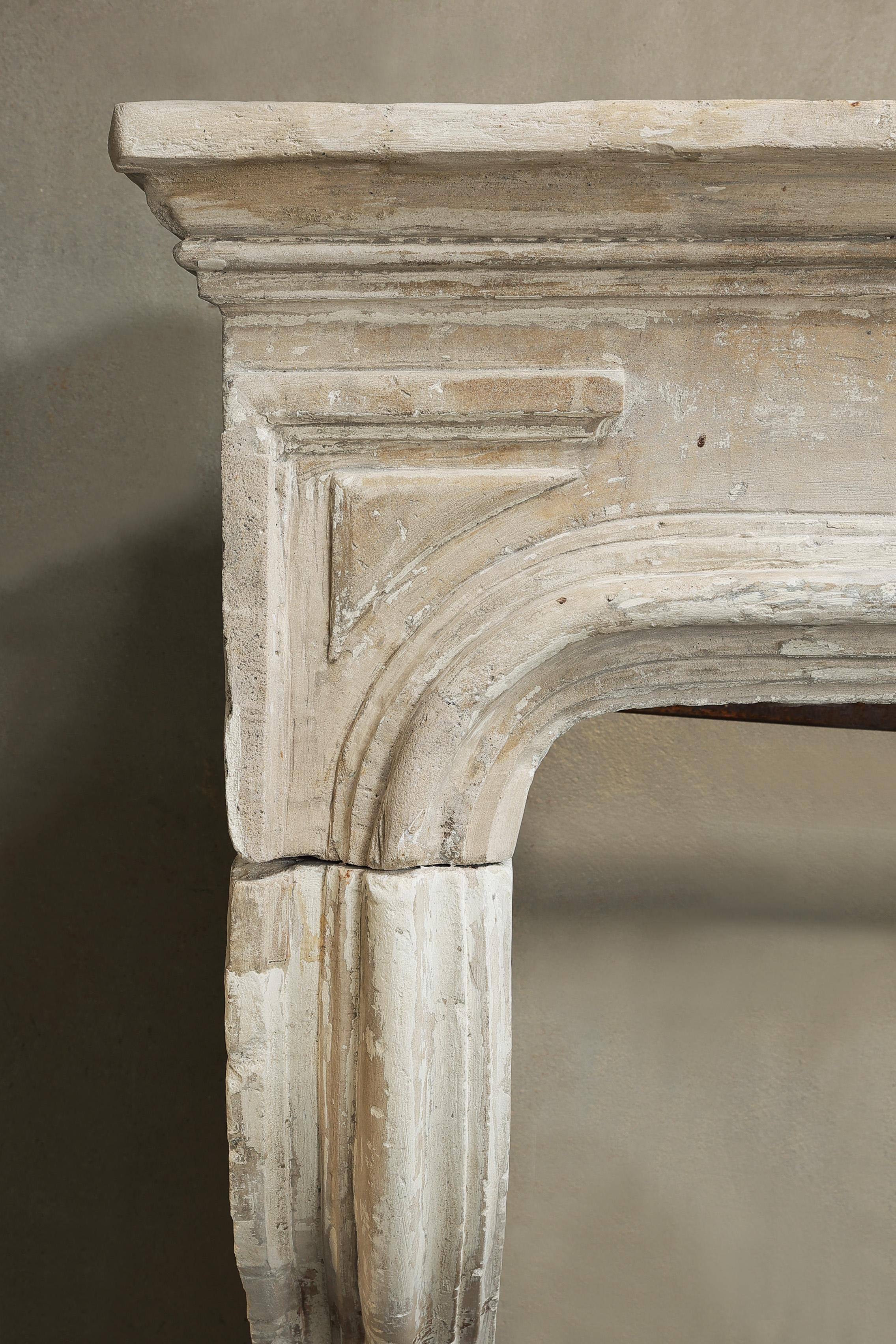 Antique Fireplace Mantel  French Limestone  19th Century 6