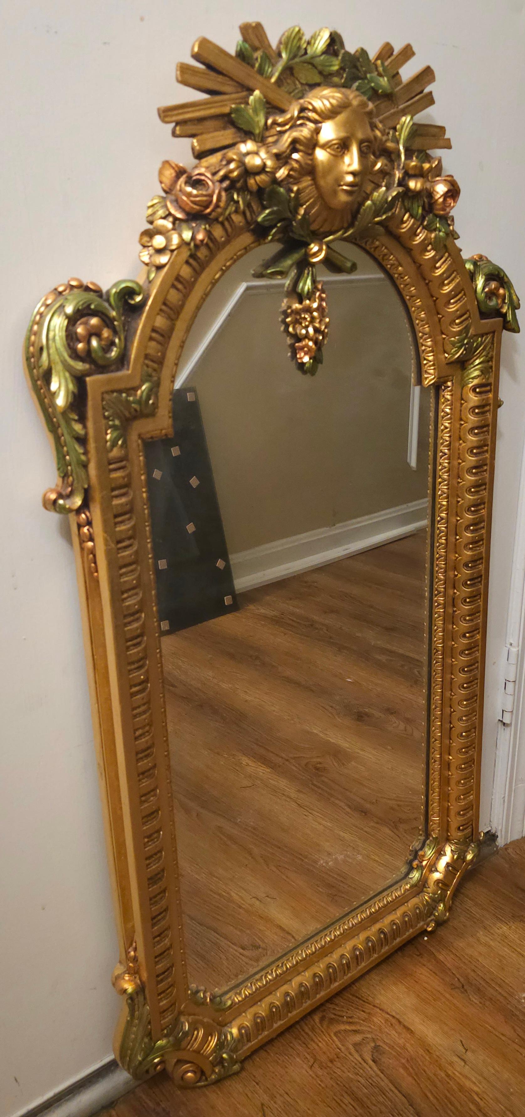  A Louis XIV Style Franklin Mint Gilt Mirror By Vincenzo Fancelli. Measures 21