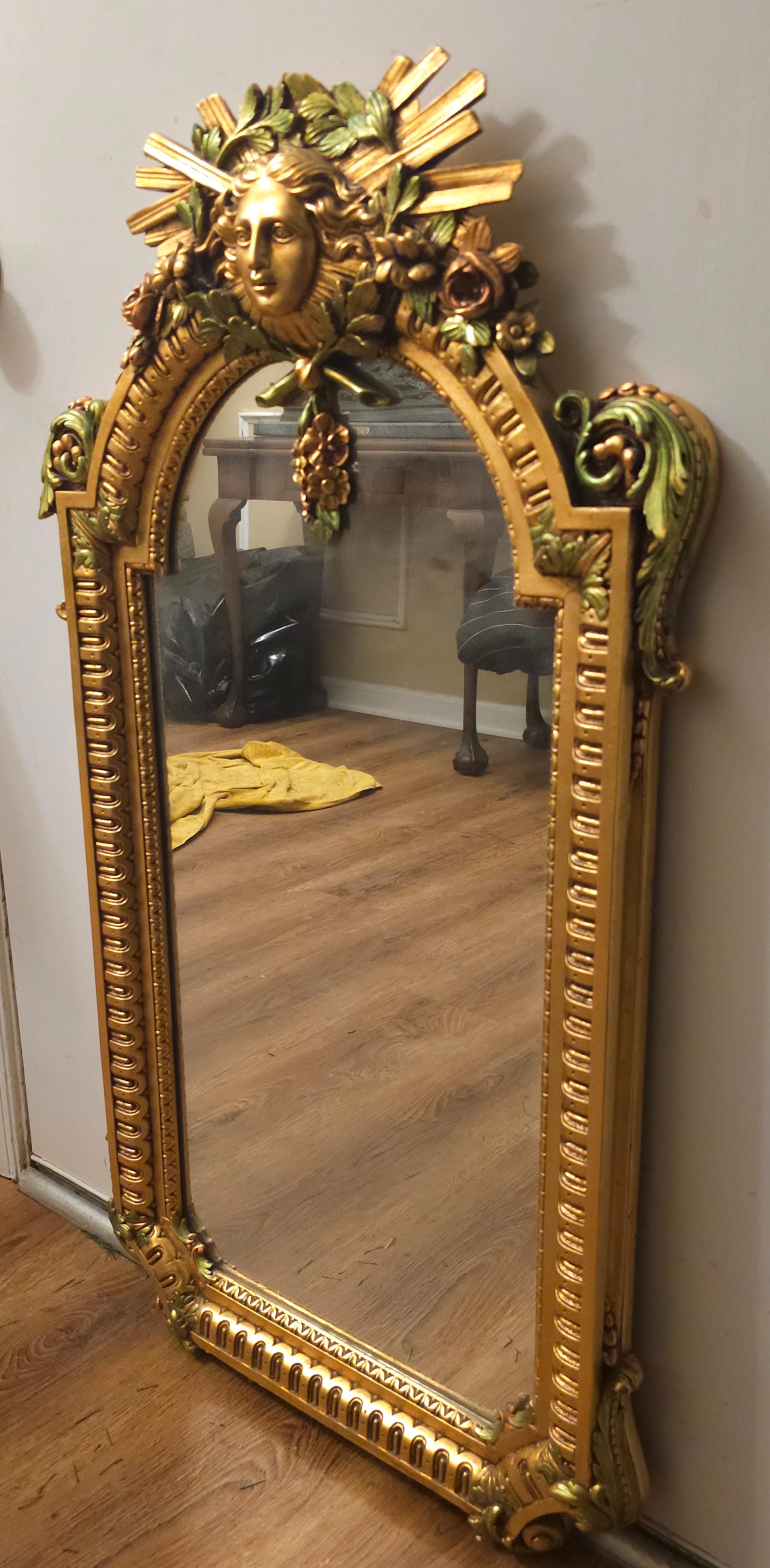 American Louis XIV Style Franklin Mint Gilt Mirror By Vincenzo Fancelli For Sale