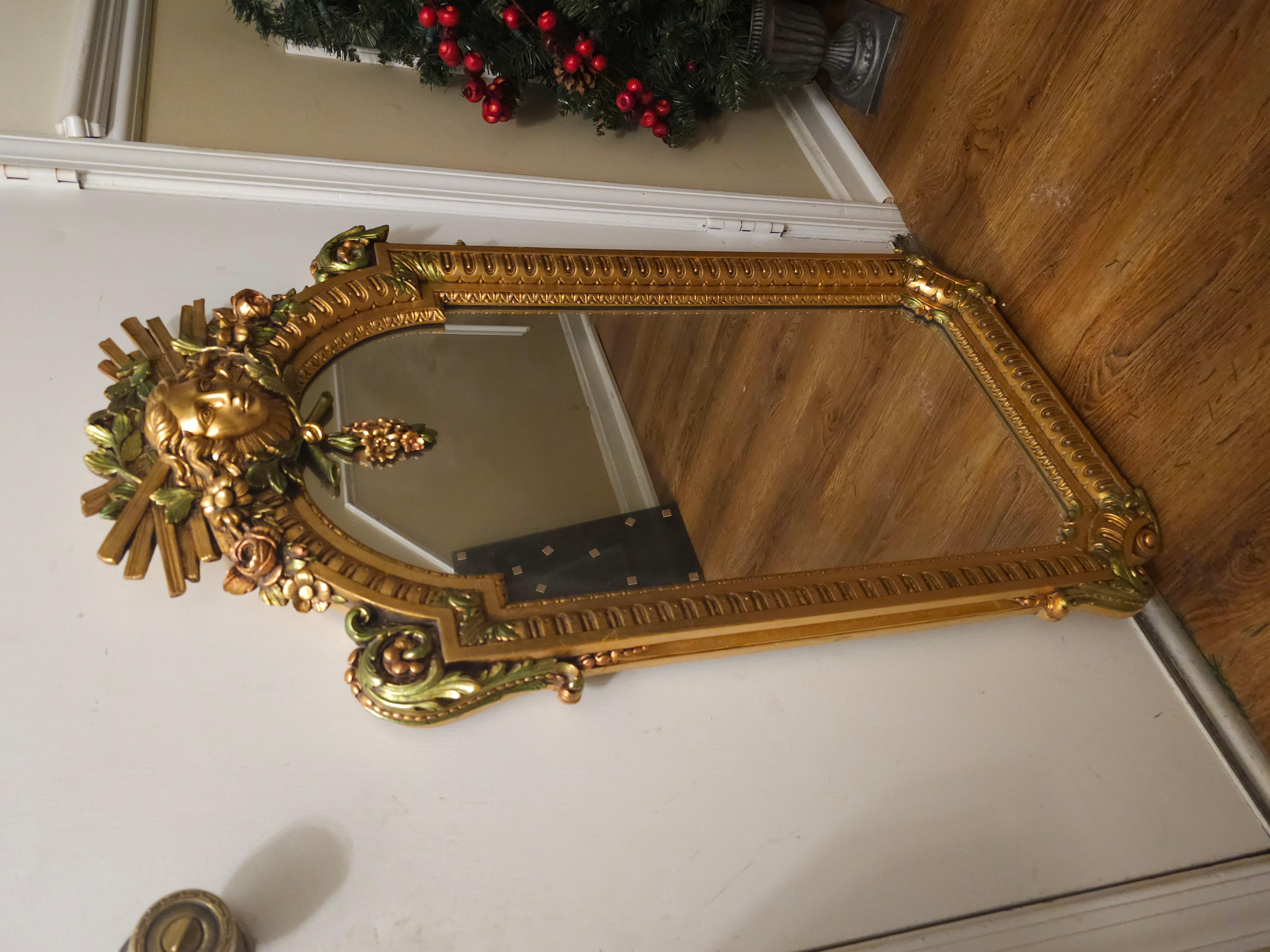Carved Louis XIV Style Franklin Mint Gilt Mirror By Vincenzo Fancelli For Sale