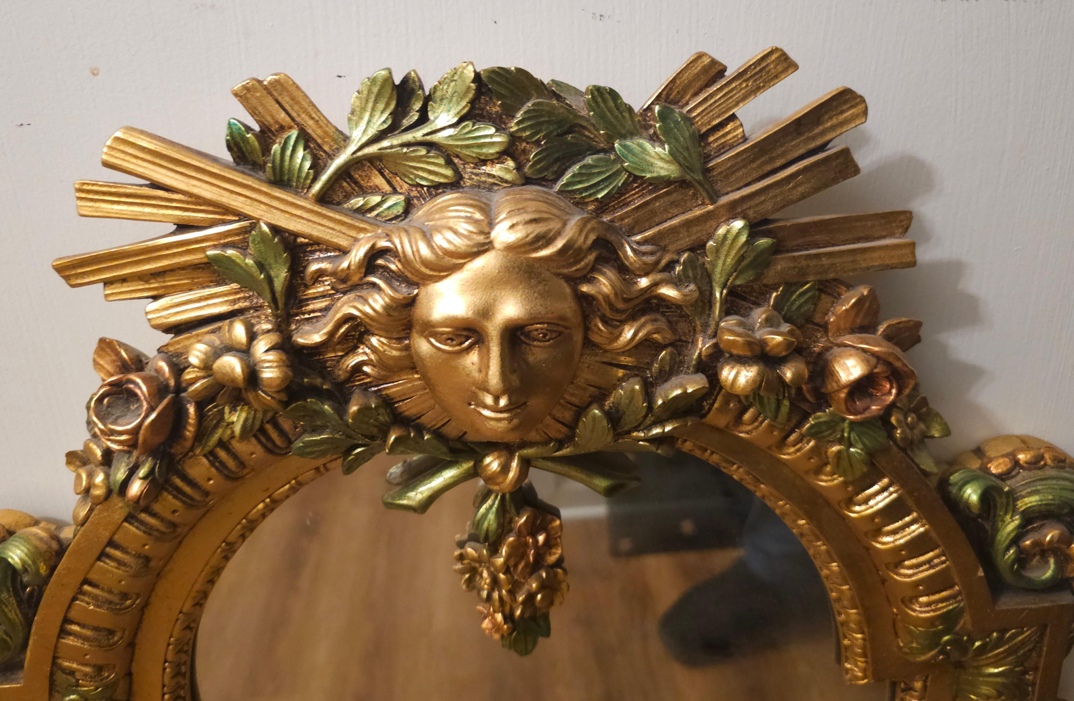 Louis XIV Style Franklin Mint Gilt Mirror By Vincenzo Fancelli For Sale 2