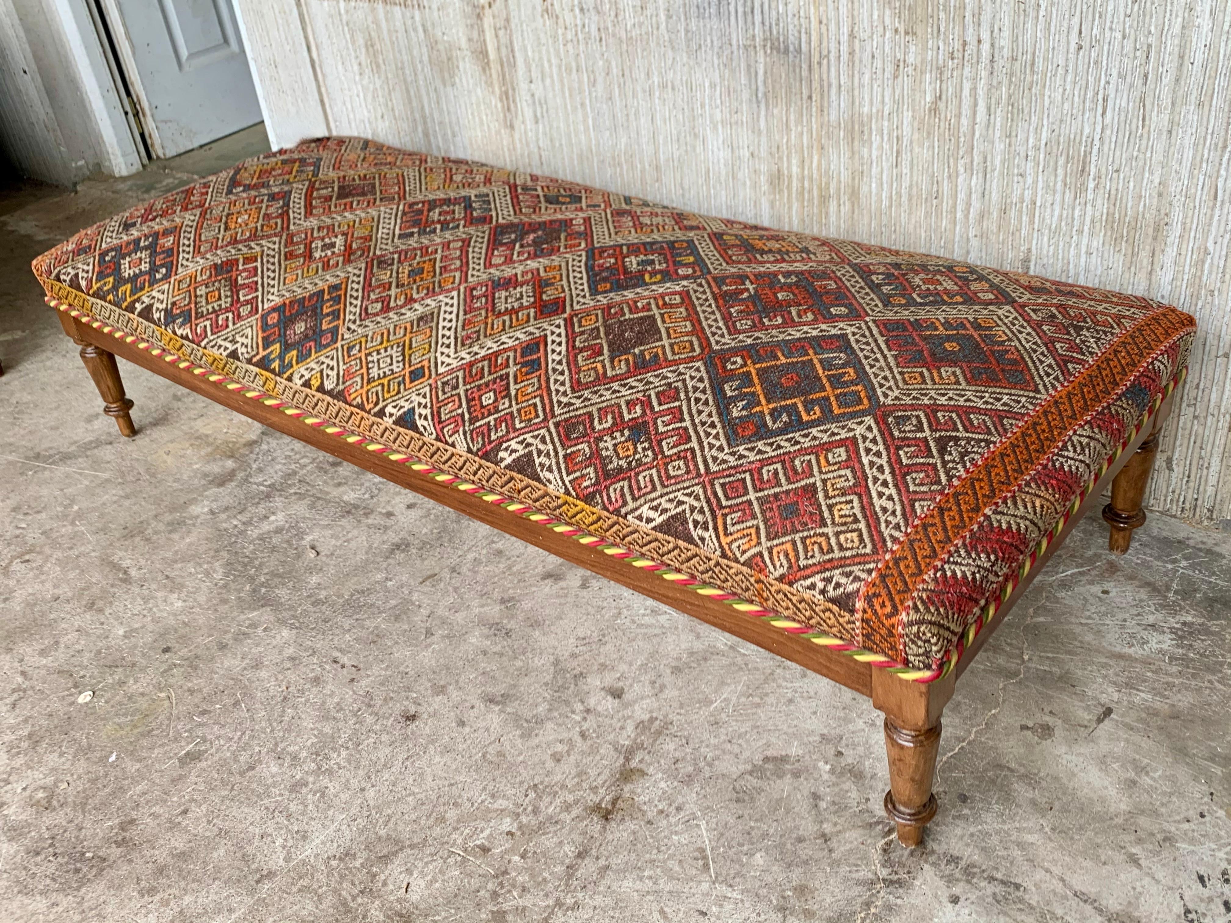 20th Century Louis XIV Style French Large Bench Dark Oak from 1920s For Sale