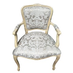 Louis XIV Style French Painted Arm Chairs
