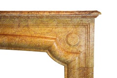 Louis XIV Style French Vintage Fireplace Surround in Yellow Marble