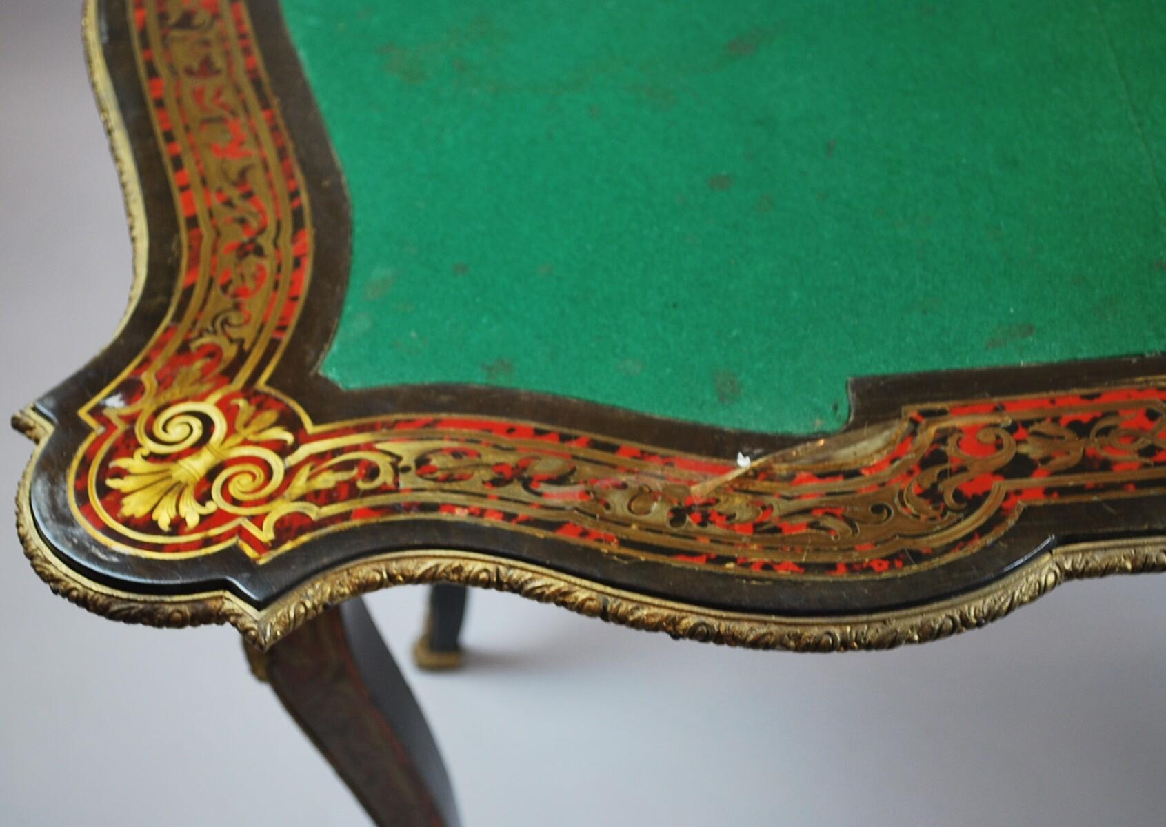 Louis XIV Style Game Table with Inlaid Boule Style, Napoleon III Period, c.19th In Good Condition In Brussels, BE