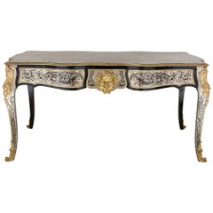 Antique Louis XIV Style Gilt Bronze Mounted Boulle Inlay Writing Desk
