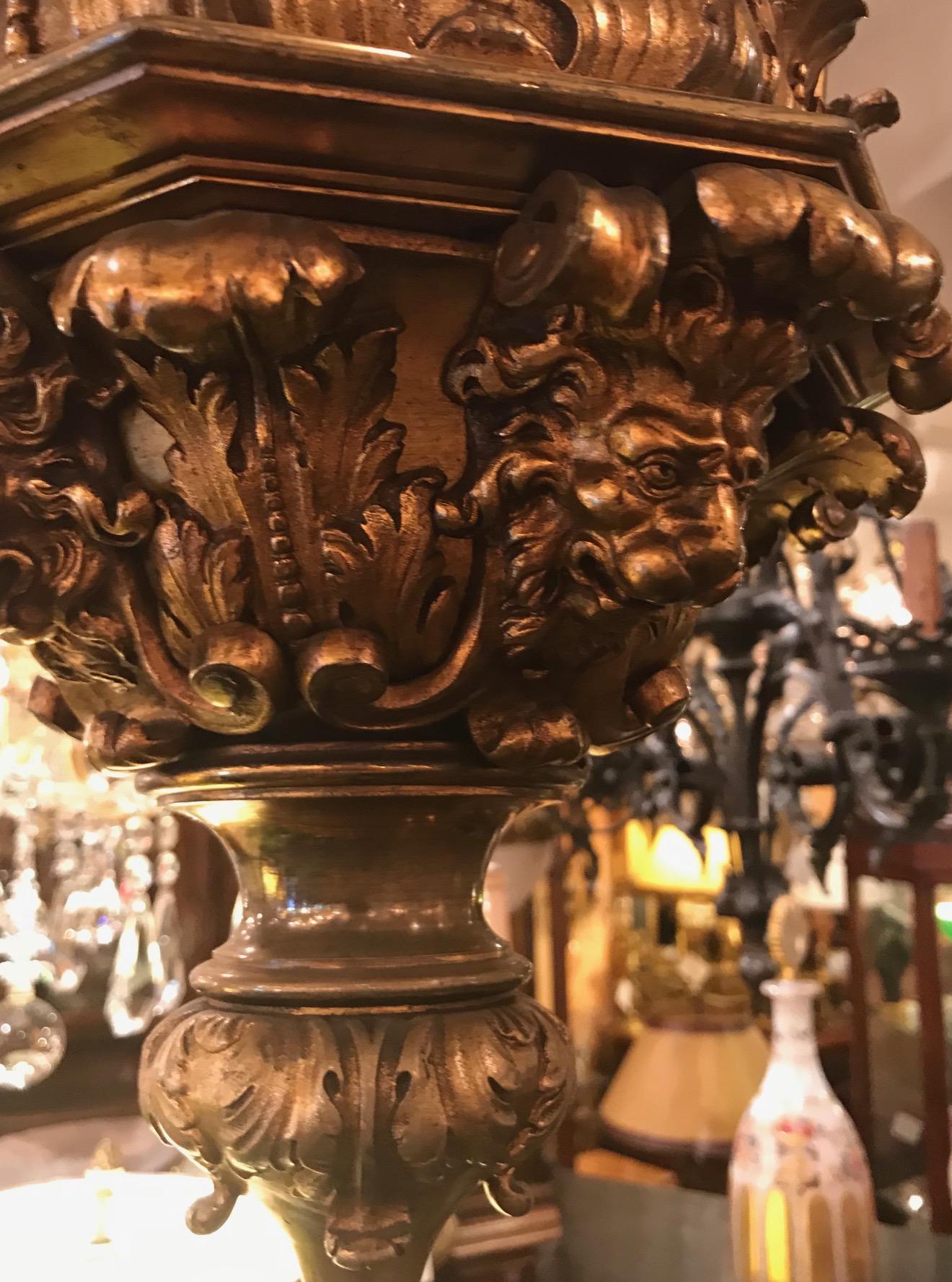 Louis XIV Style Gilt Bronze Octagonal Versailles Lantern 8