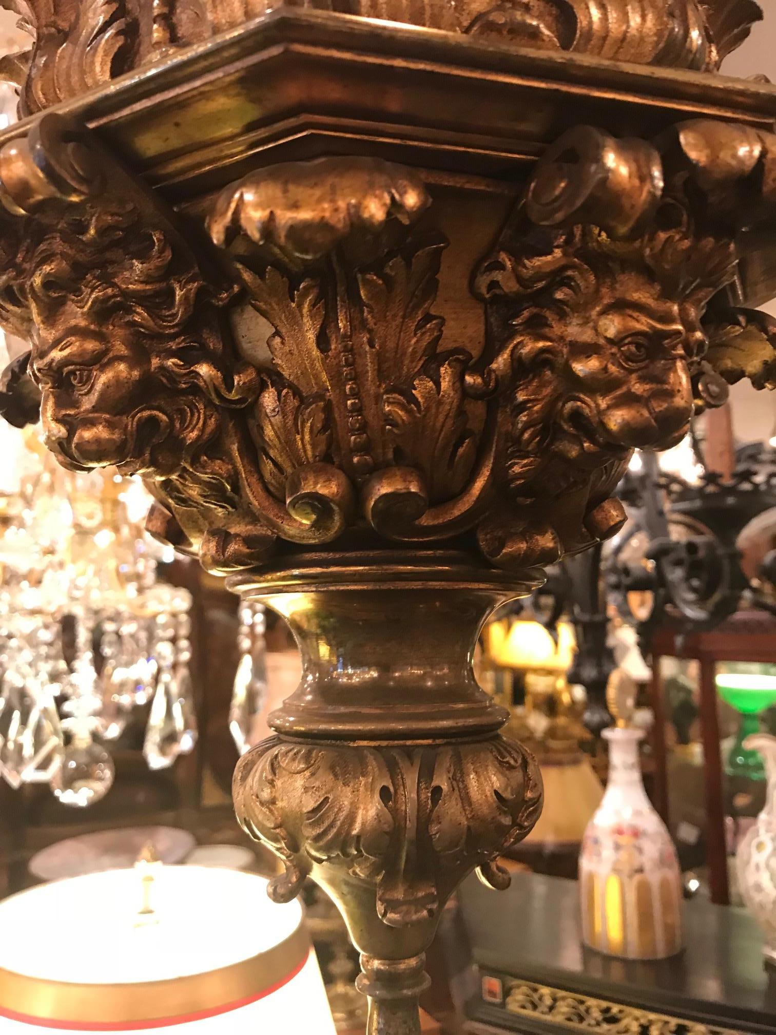 Louis XIV Style Gilt Bronze Octagonal Versailles Lantern 9