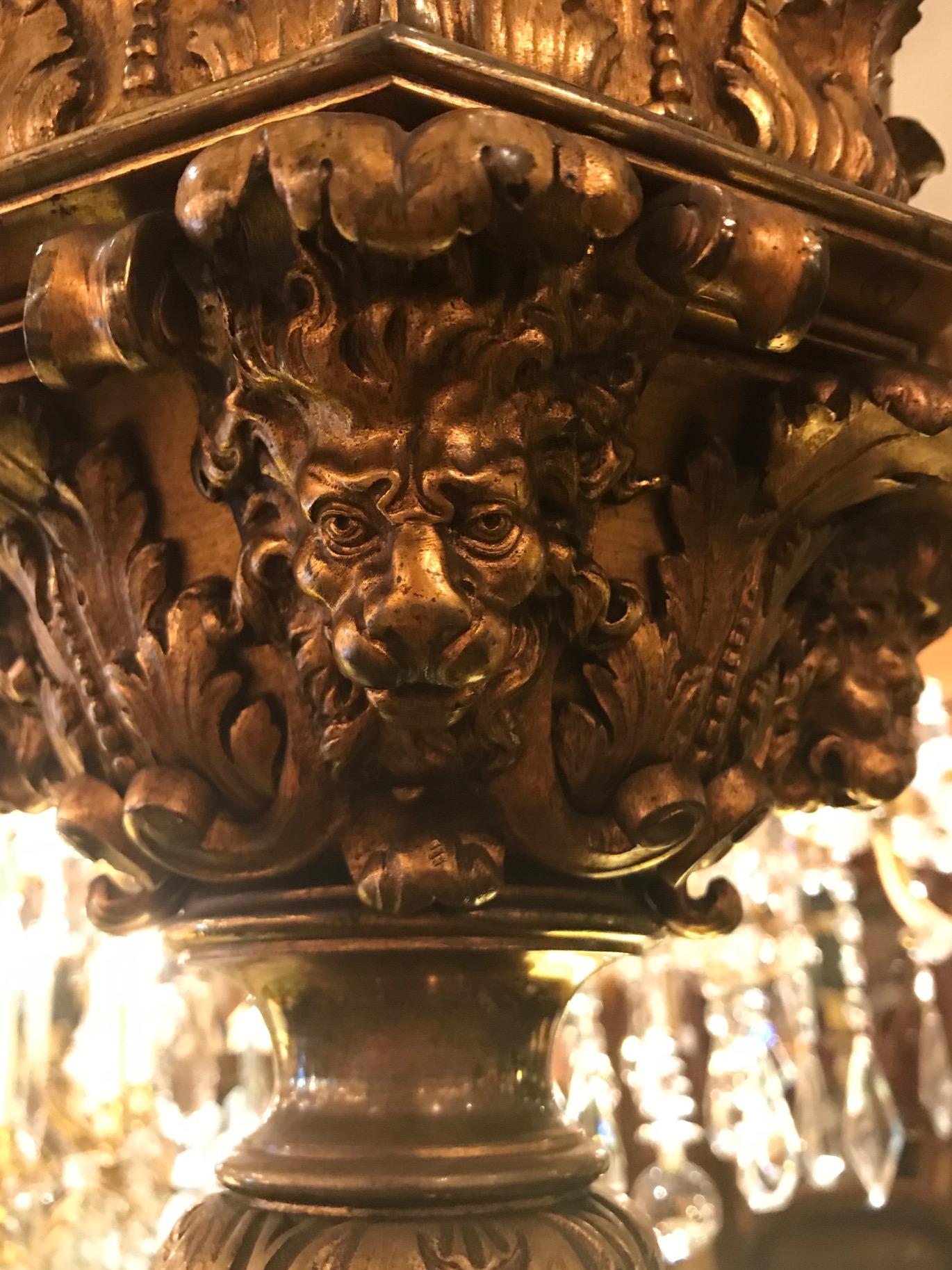 Louis XIV Style Gilt Bronze Octagonal Versailles Lantern 2