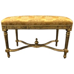 Retro Louis XIV Style Giltwood Bench