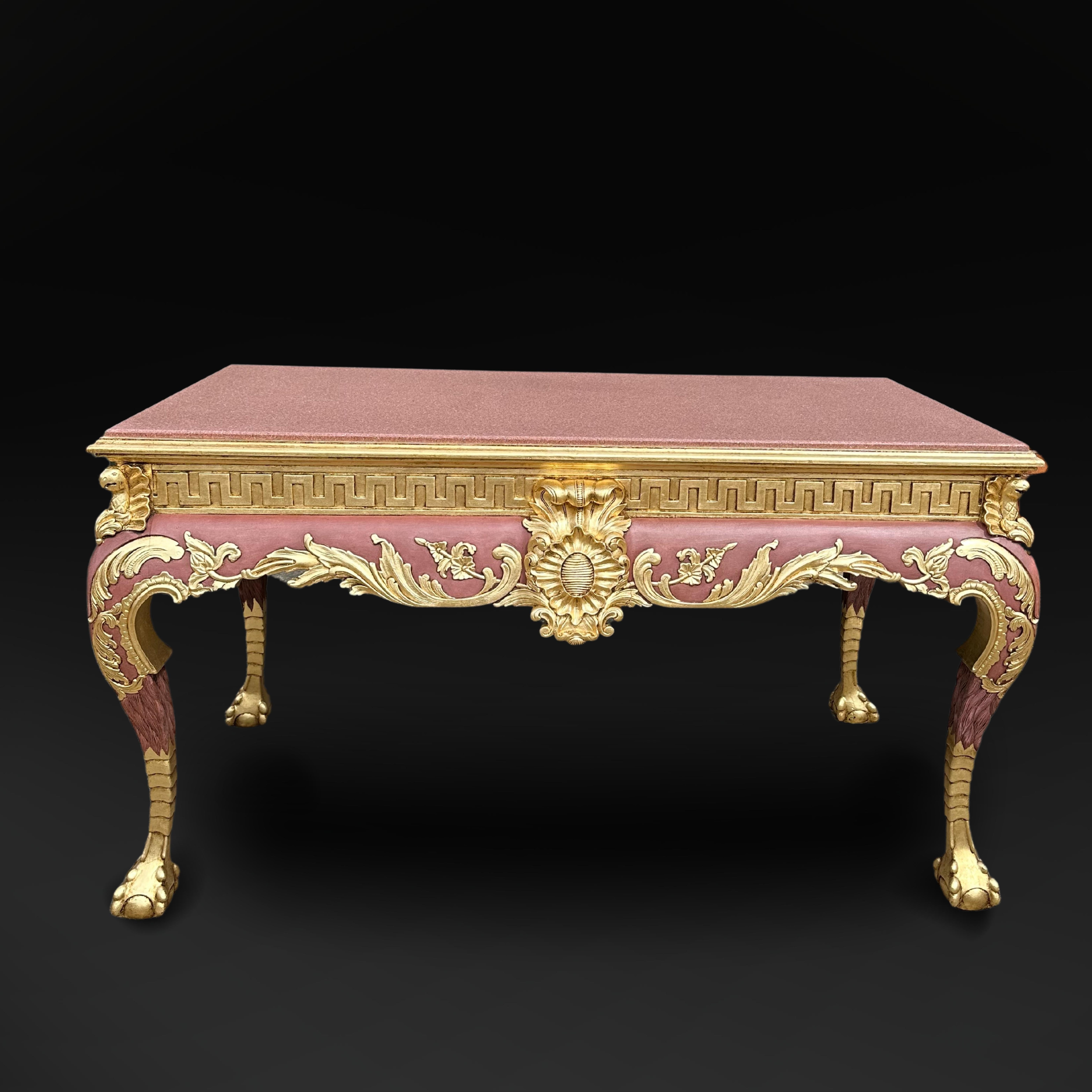 Louis XIV Stil Giltwood Centre Table. (Geschnitzt) im Angebot