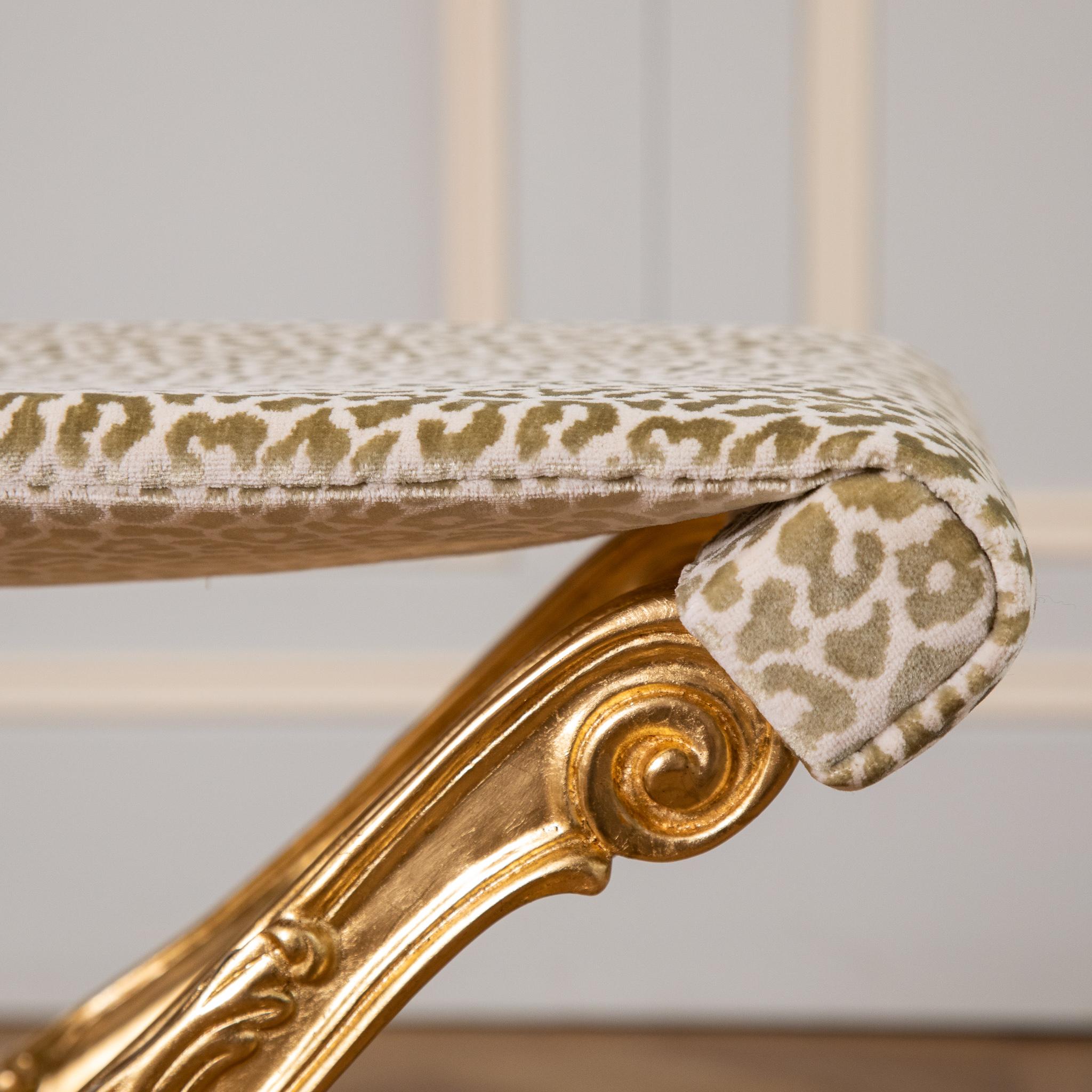 Louis XIV Style Giltwood folding stool made by La Maison London For Sale 9