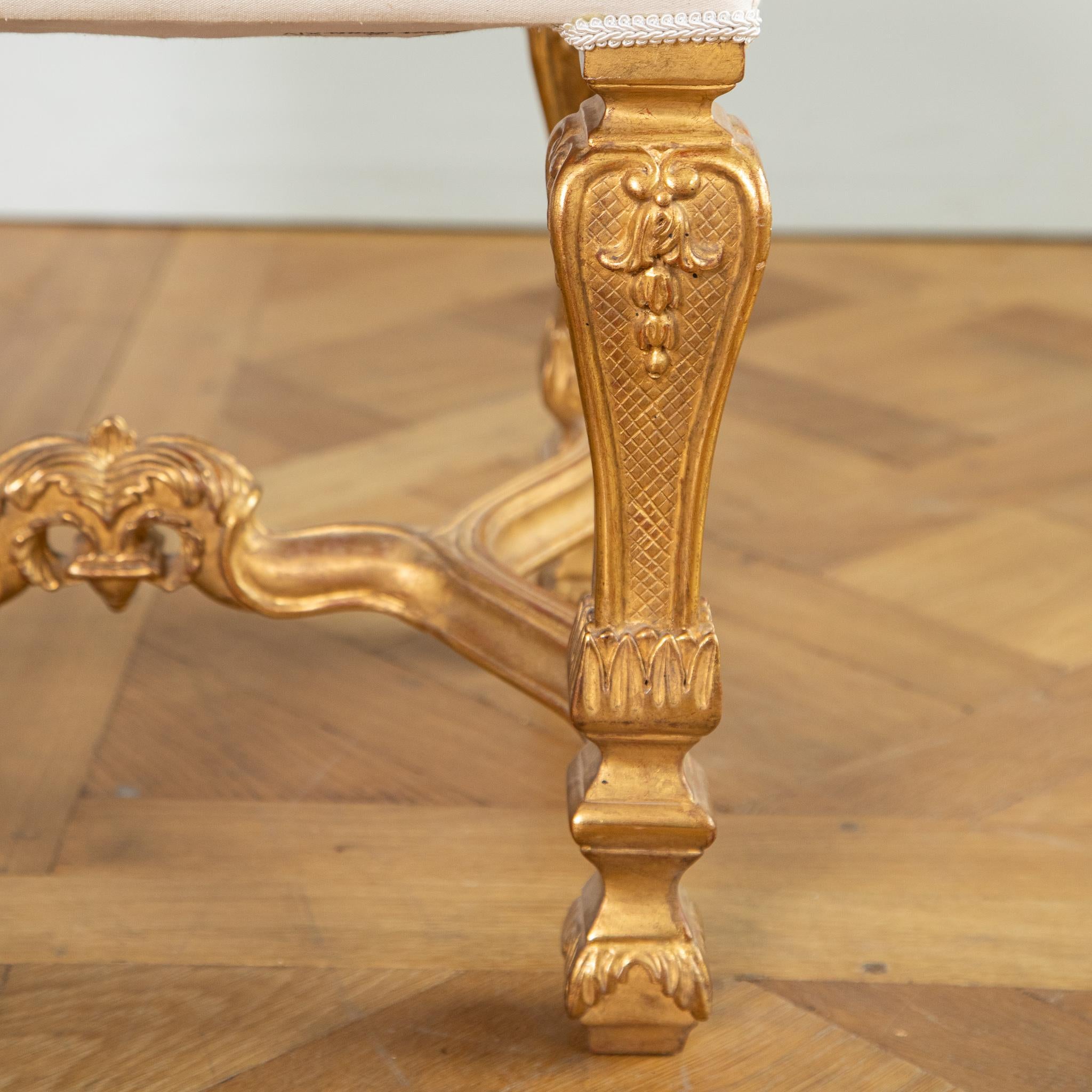 Louis XIV style giltwood stool  For Sale 4
