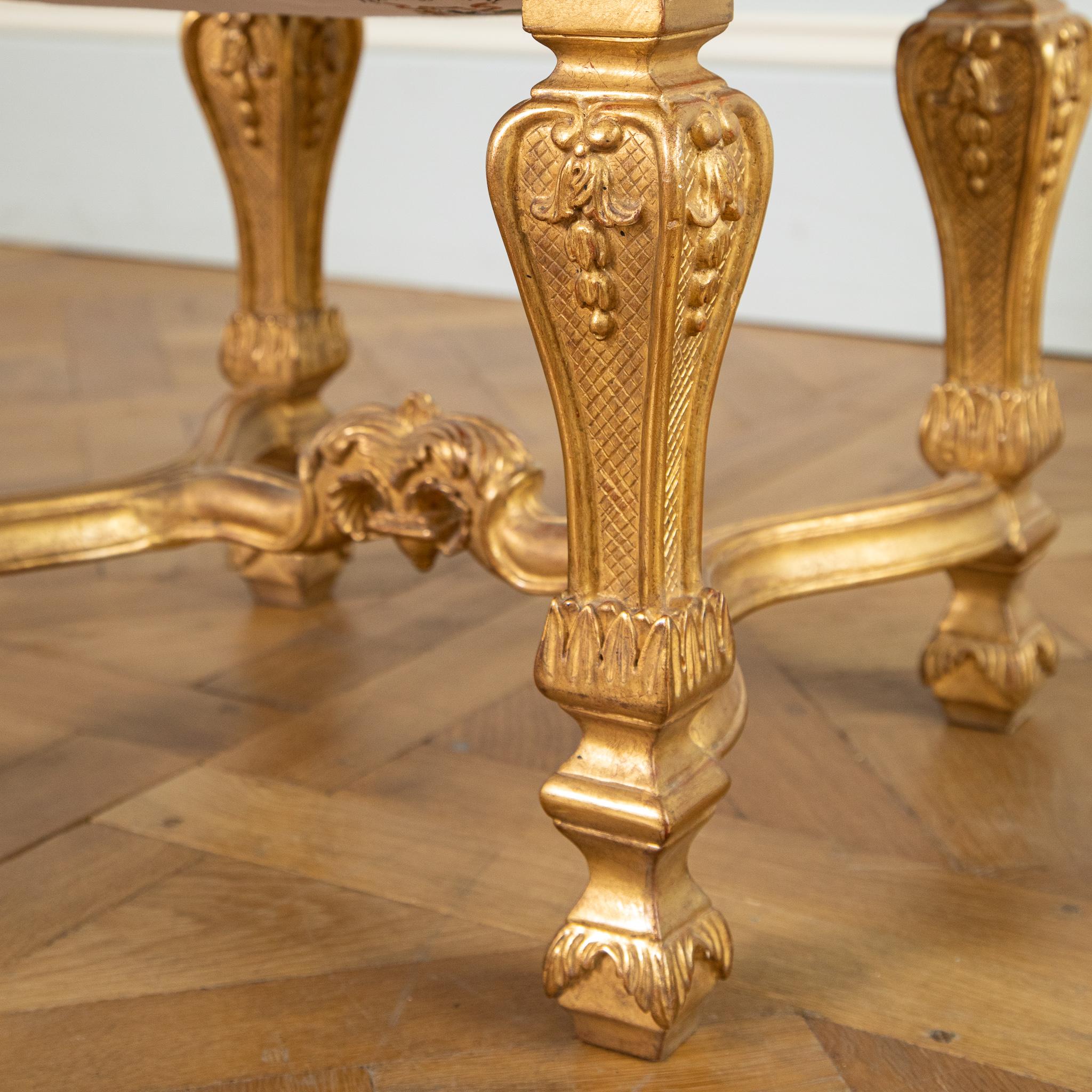 Louis XIV style giltwood stool  For Sale 1