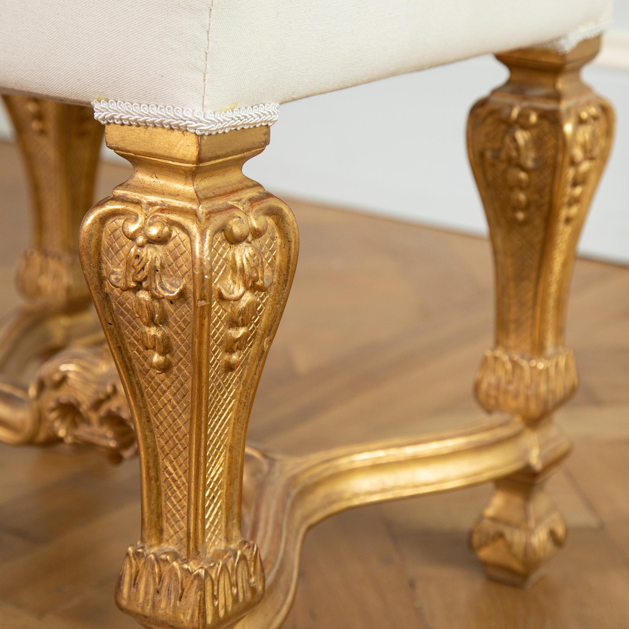 Louis XIV style giltwood stool  For Sale 2