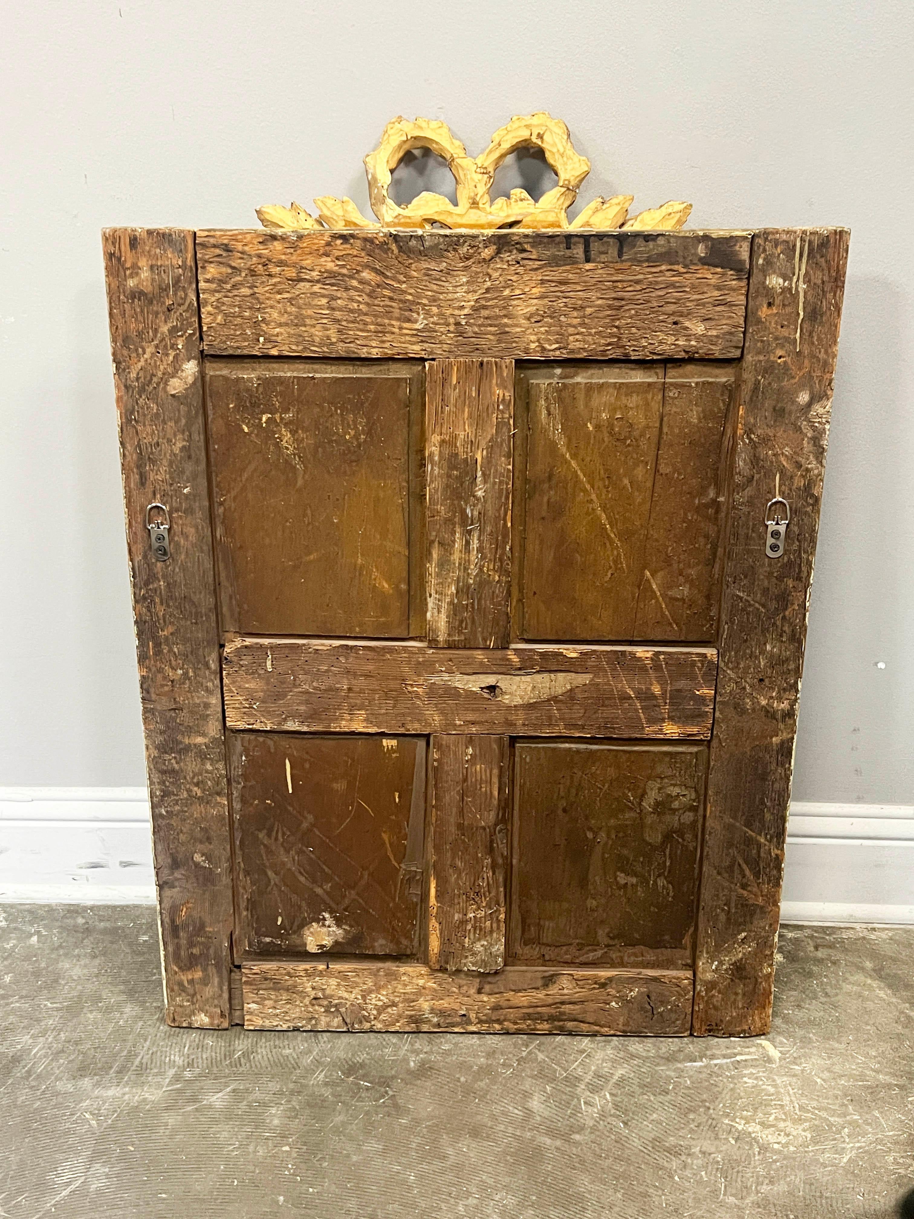 20th Century Louis XIV Style Gold Gilt Mirror Mounted On Boiserie