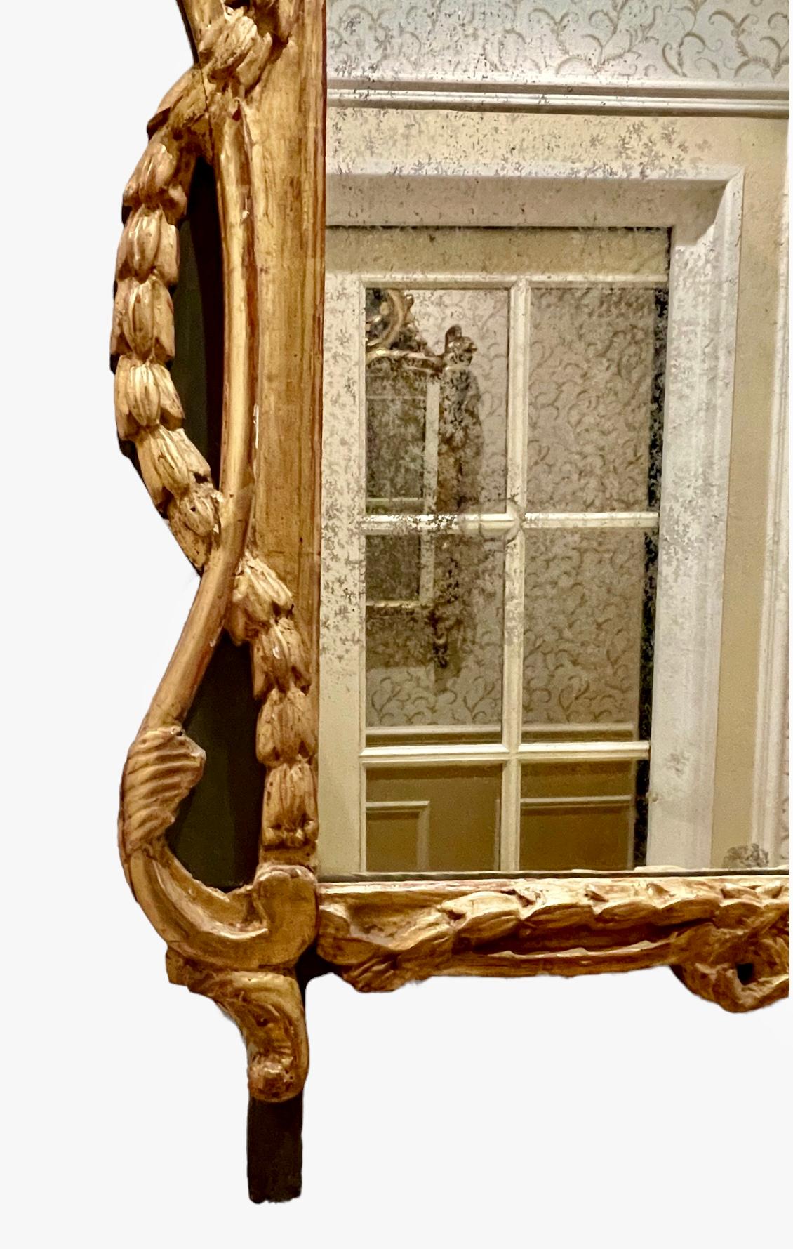 Louis XIV Style Golden Wood Mirror In Good Condition For Sale In Beaune, FR