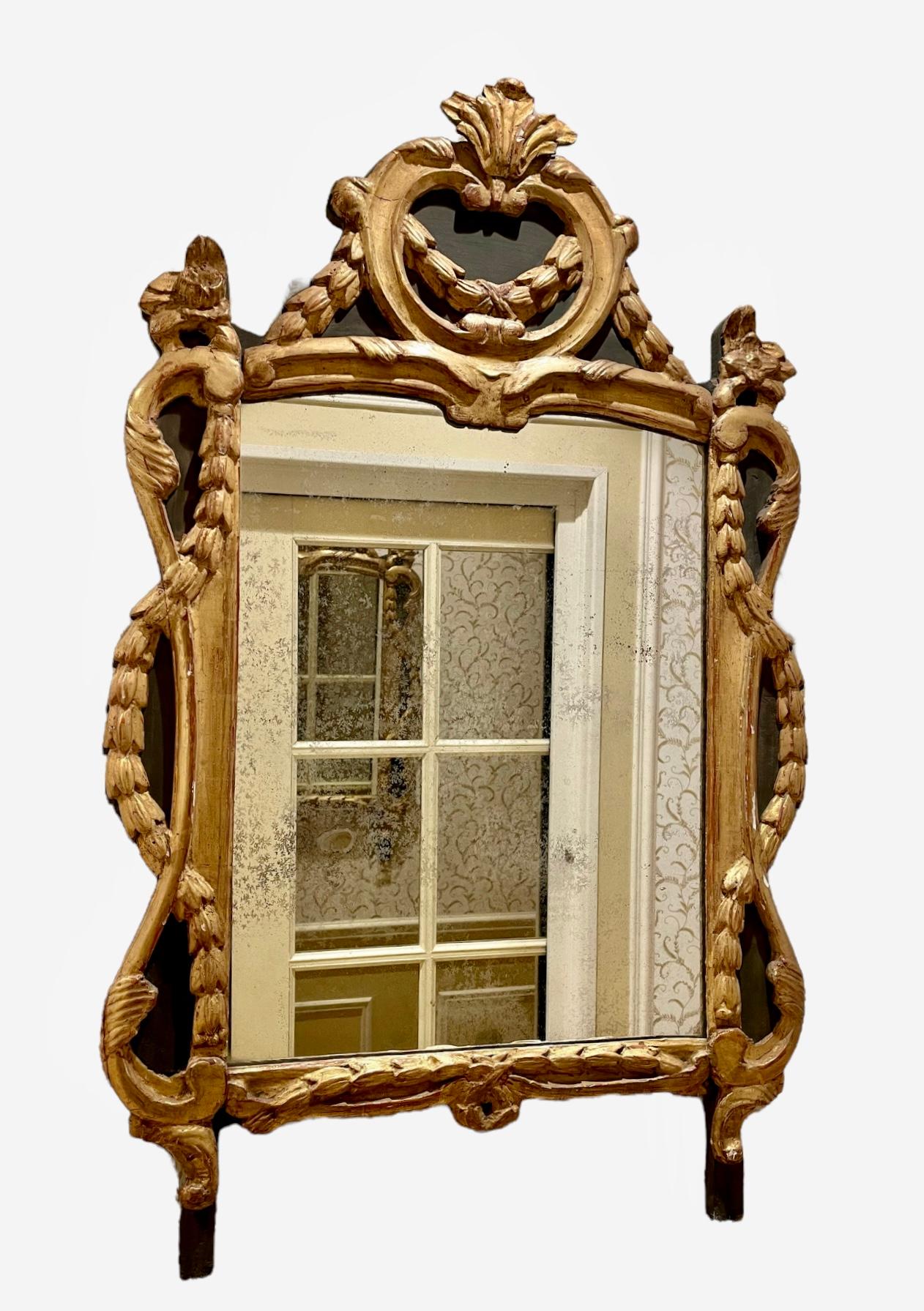 Louis XIV Style Golden Wood Mirror For Sale 1