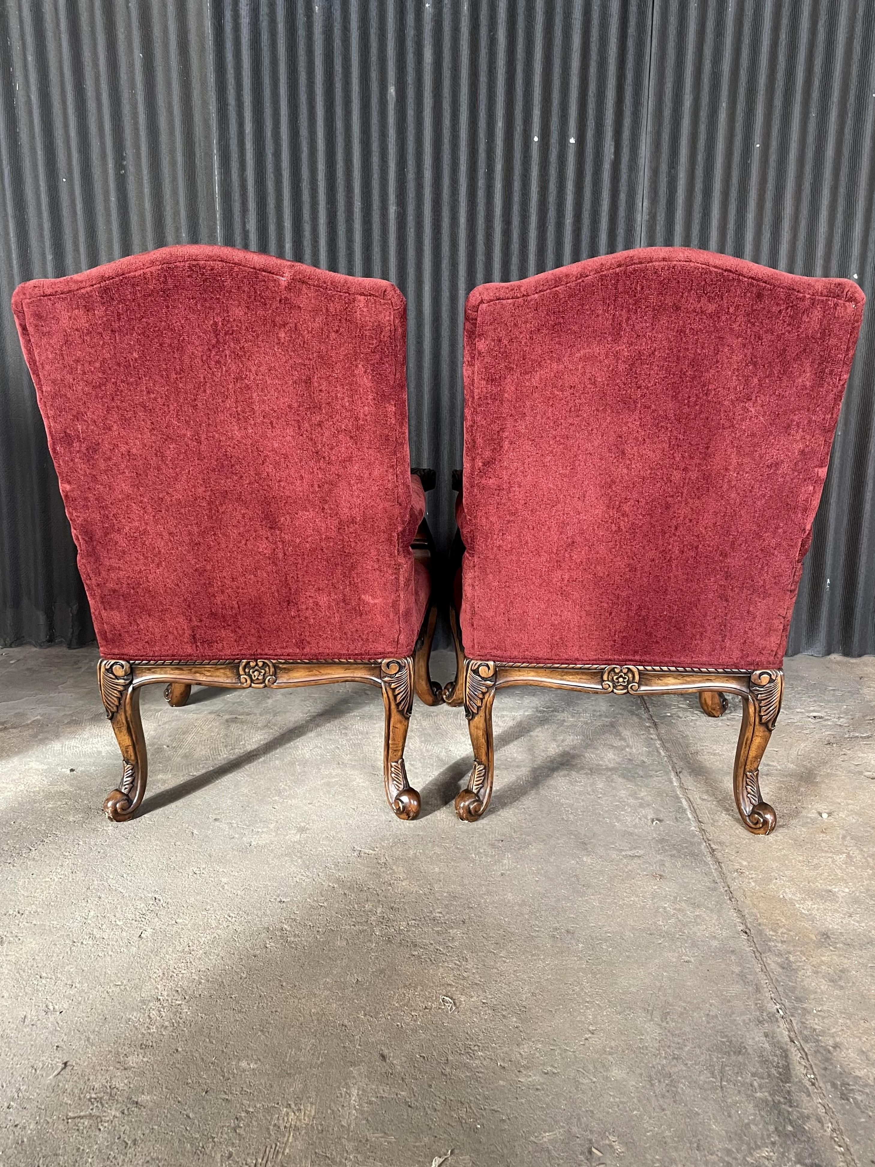 Fine XX secolo Poltrona con schienale alto in stile Luigi XIV, tipo trono, coppia in vendita