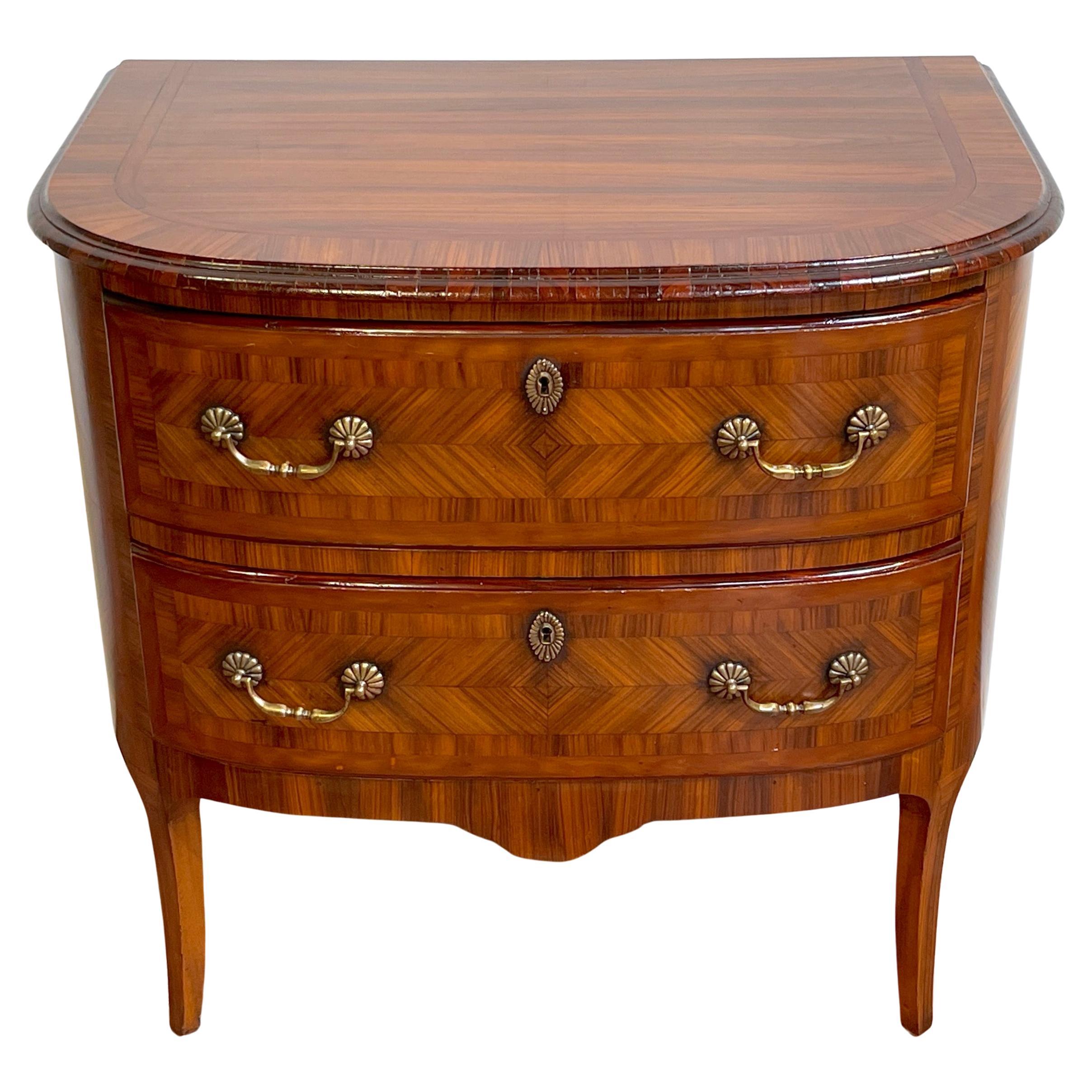 Louis XIV Style Kingwood Marquetry Commode/ Nightstand For Sale