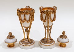 Louis XIV Style Marble and Ormolu Votive Cassolettes Votives Gorgeous!