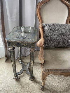 Louis XIV Style Mercury Glass Side Table