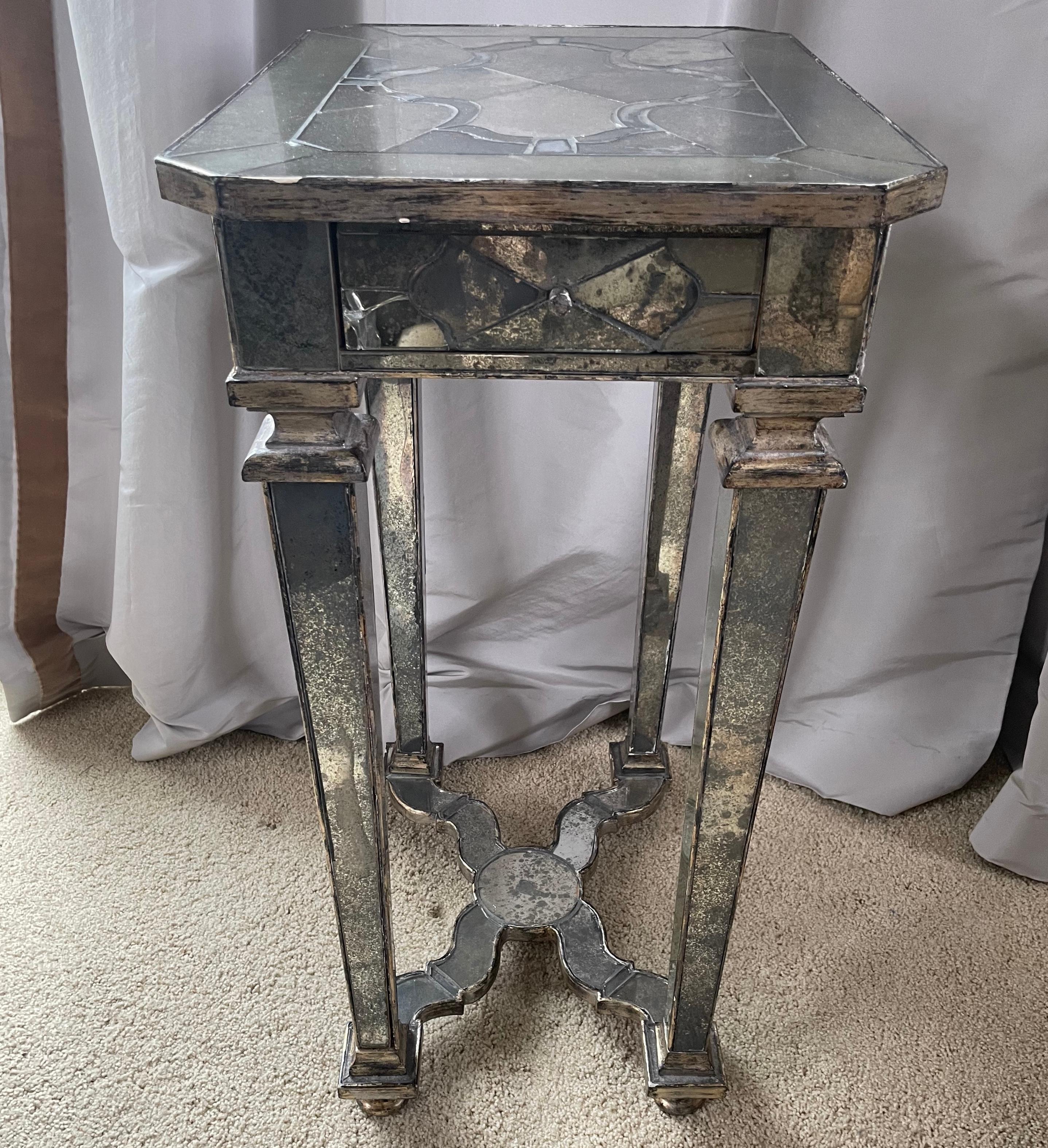 Louis XIV Style Mercury Glass Side Table For Sale 2