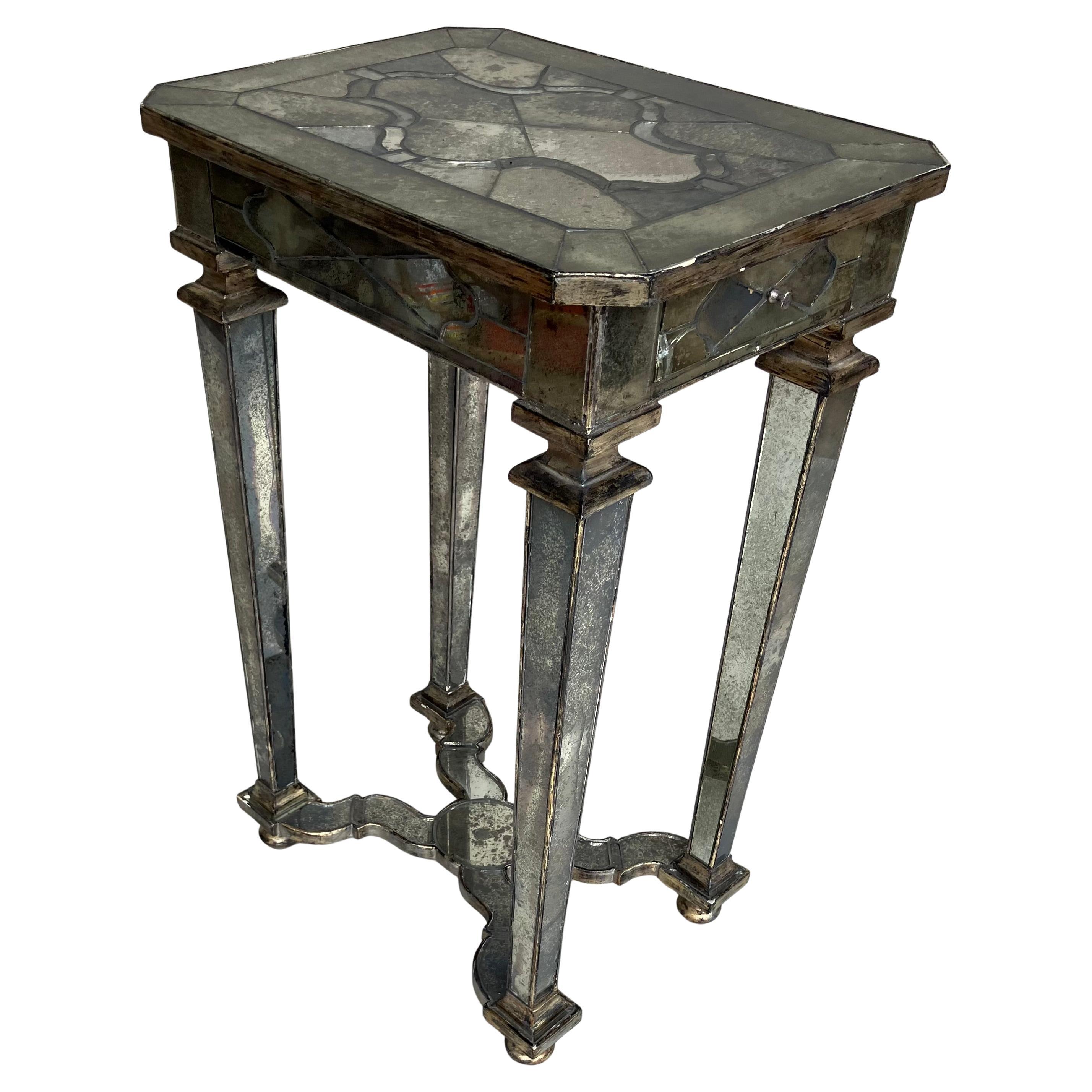 Louis XIV Style Mercury Glass Side Table